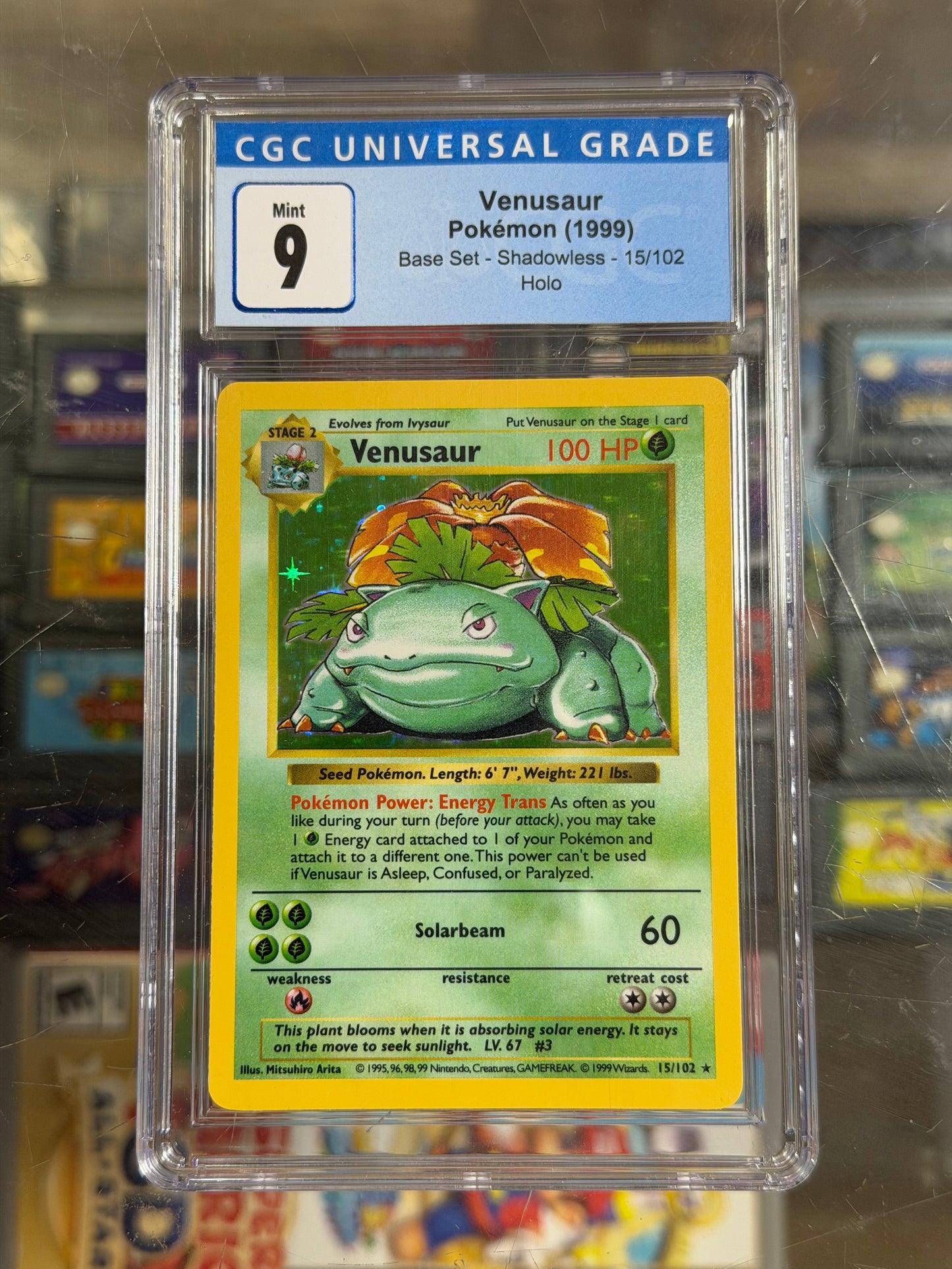 Venusaur Base Set Holo Shadowless CGC 9