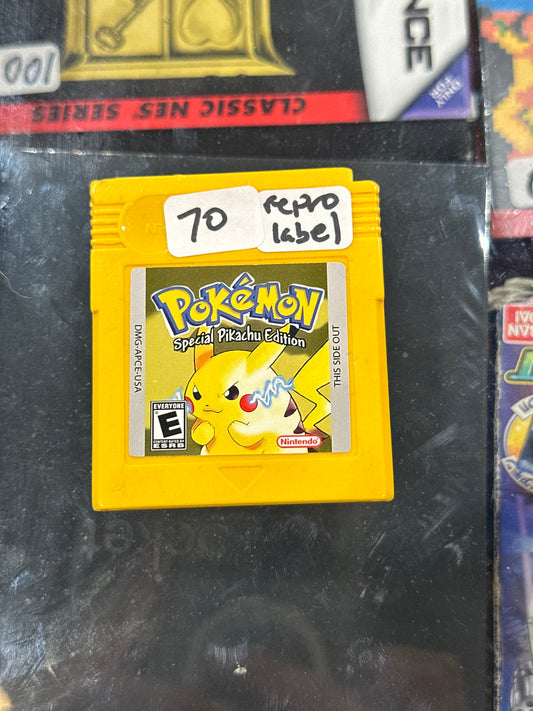 Pokémon Yellow Gameboy Color Authentic Saves Replacement Label