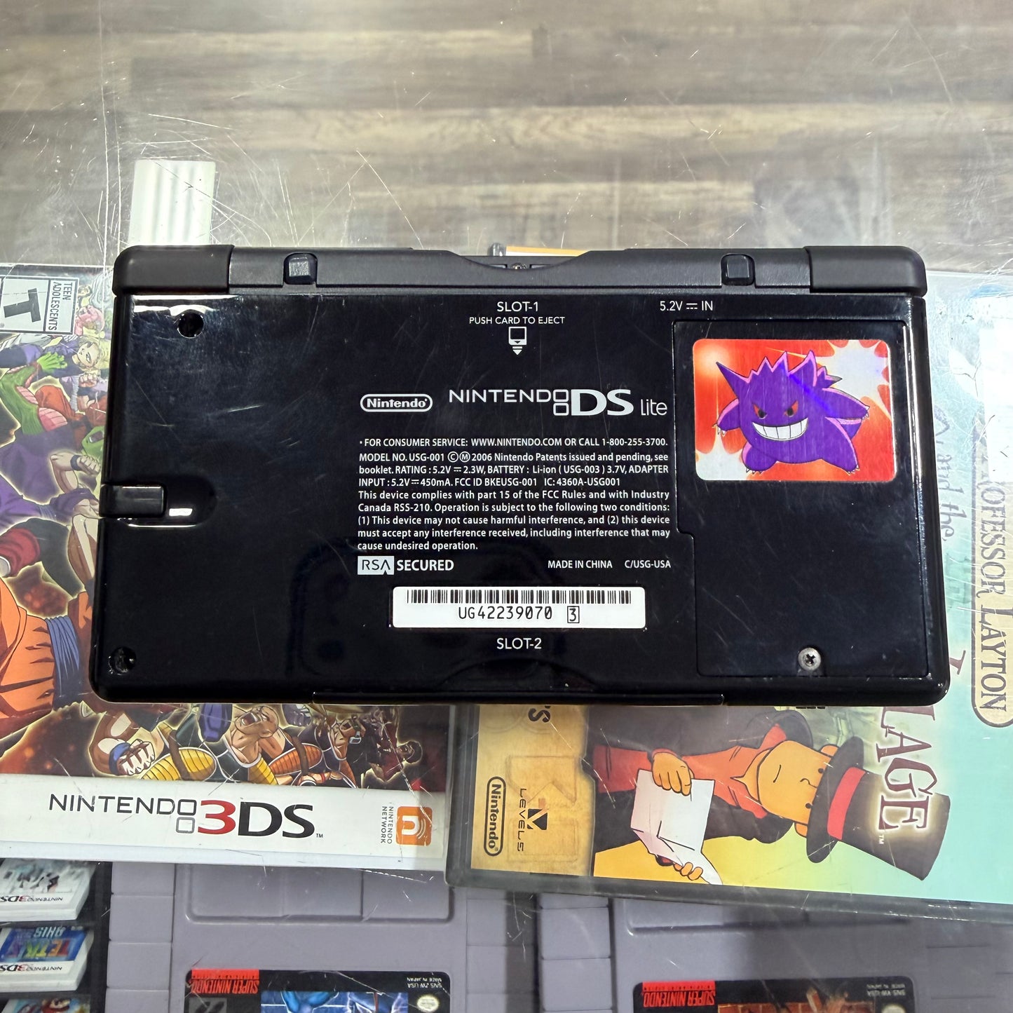 Black Nintendo DS Lite Handheld System with Box and Charger