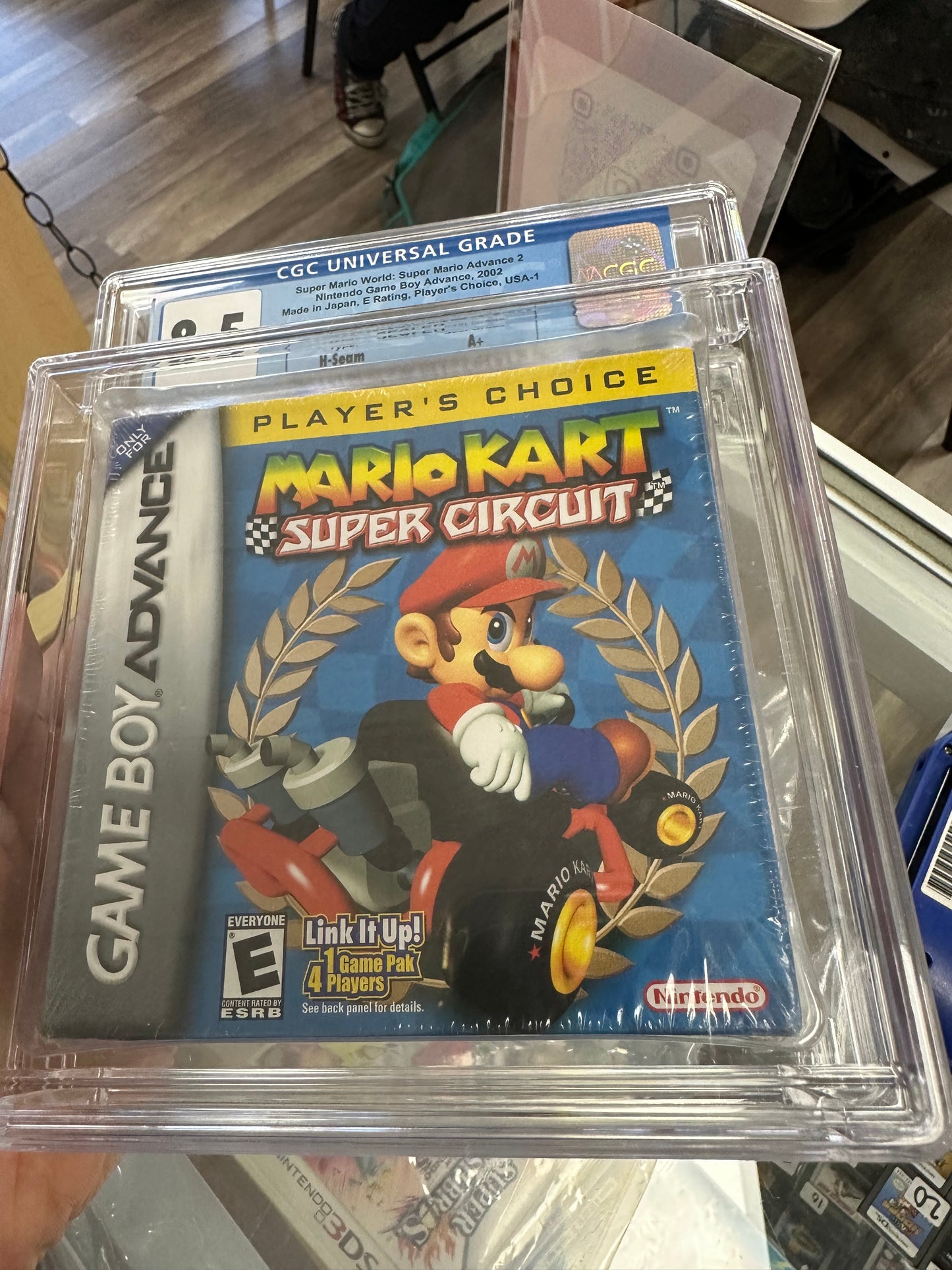 Mario Kart Super Circuit Gameboy Advance CGC WATA 8.5 Misprint Wrong Name