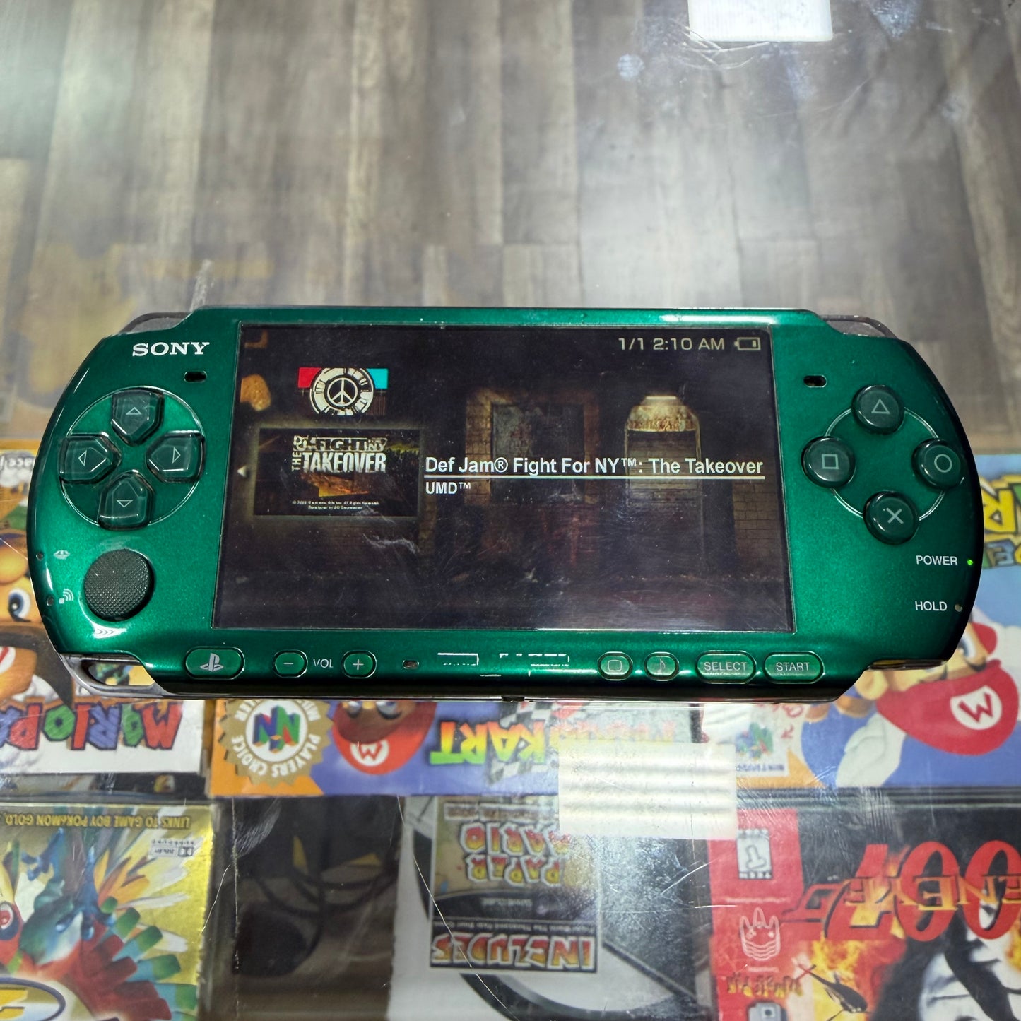 PSP 3000 Limited Edition Metal Gear Version [Green] PSP (pre installed games) (Charger included) (battery cover broken)