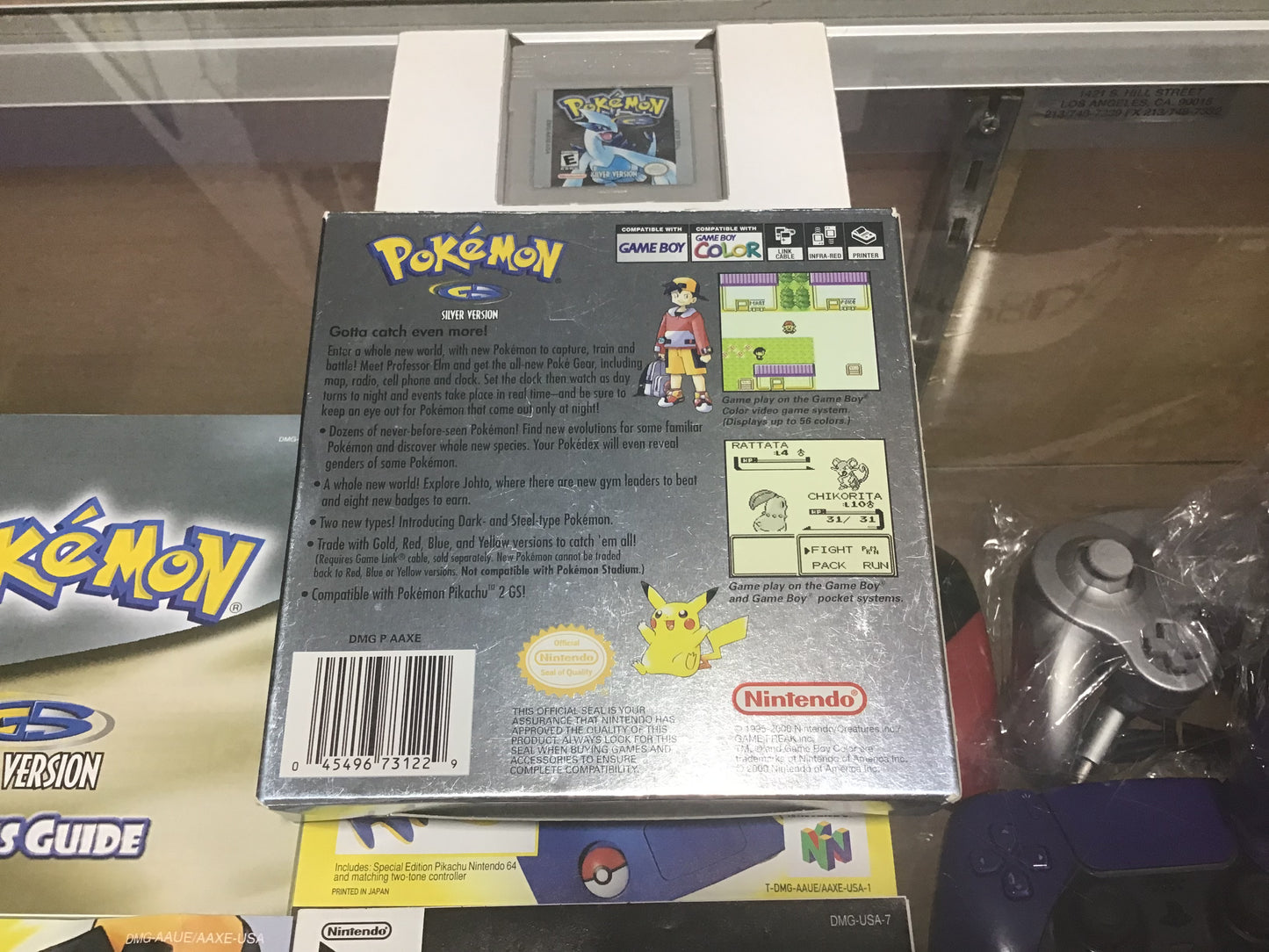 Pokémon Silver (Authentic) (New Battery) (Saves) CIB Nintendo Gameboy Color