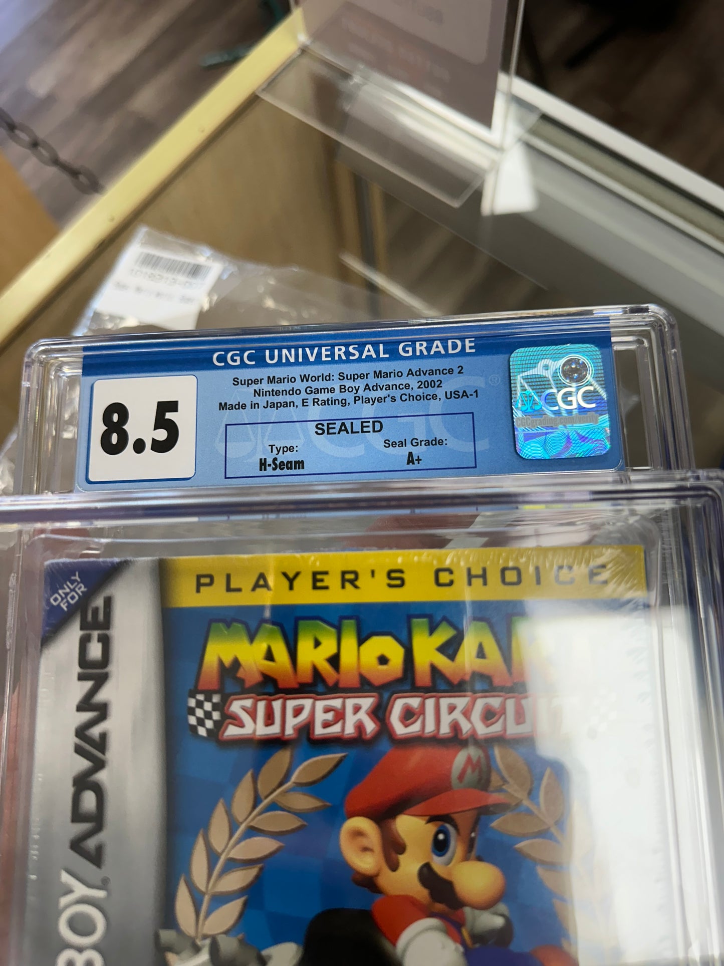 Mario Kart Super Circuit Gameboy Advance CGC WATA 8.5 Misprint Wrong Name