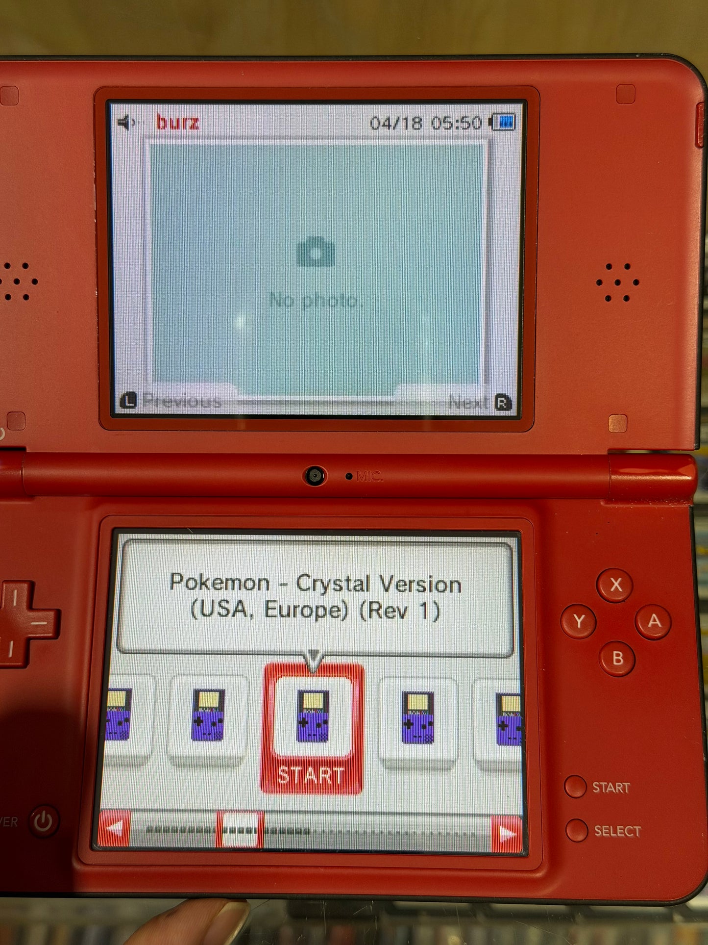 Nintendo DSi XL Red Mario System - With Digital Games