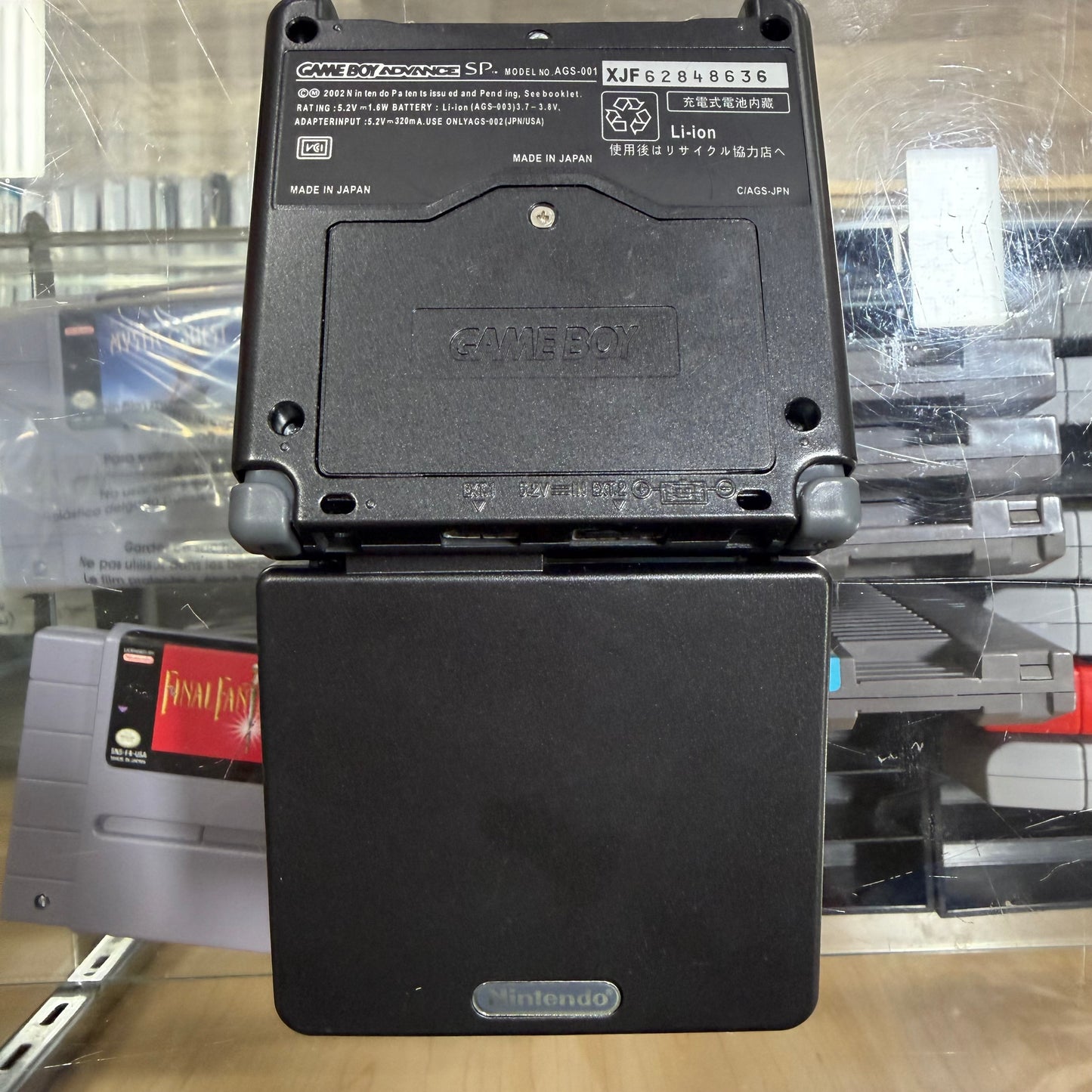 Black Gameboy Advance SP System (IPS Screen) (shell swapped)