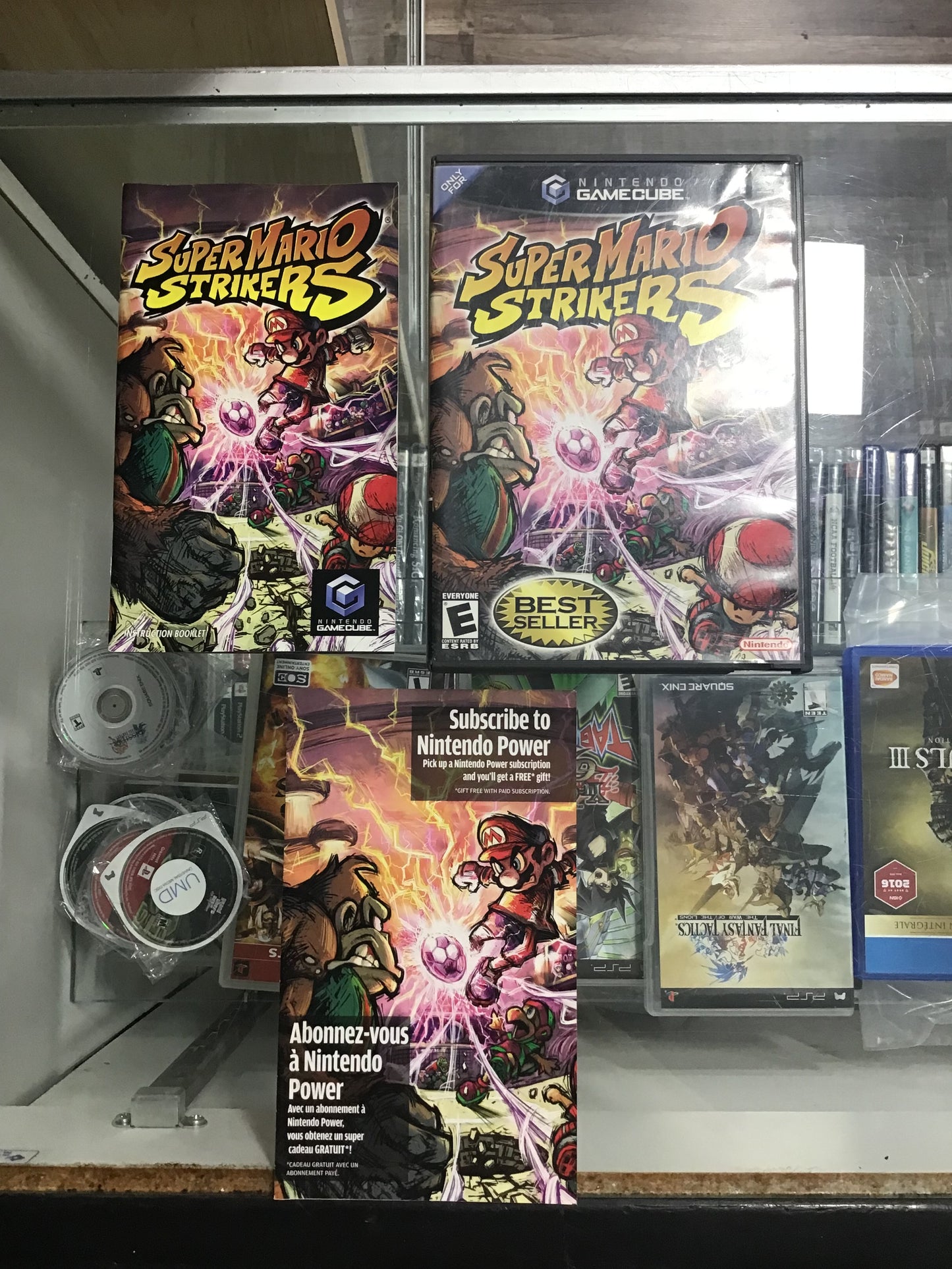 Super Mario Strikers Nintendo GameCube Case and Manual ONLY