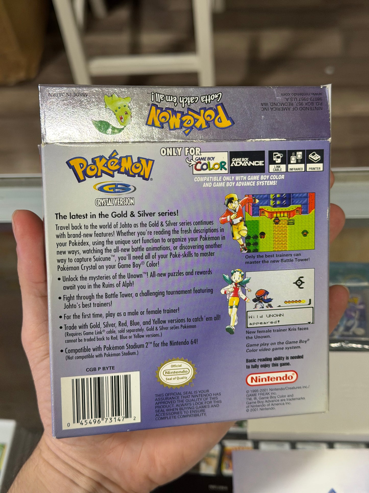 Pokémon Crystal Gameboy Color Authentic Complete in Box CIB - Near Mint Excellent