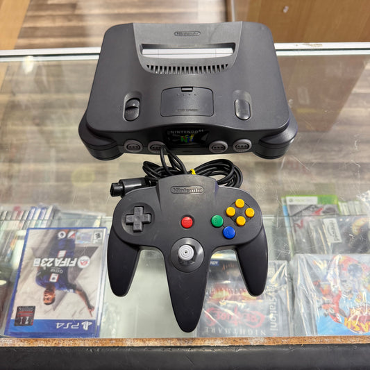 Nintendo 64 System with Wires and One Controller