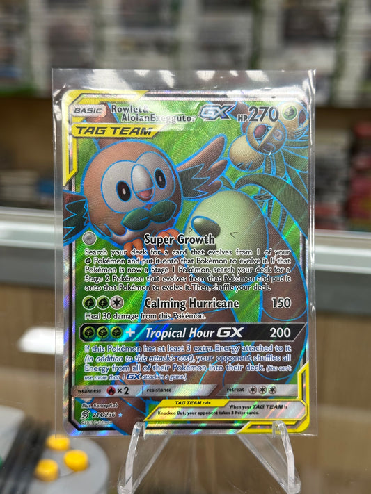 Rowlet & Alolan Exeggutor GX (Full Art) - SM - Unified Minds (NM)