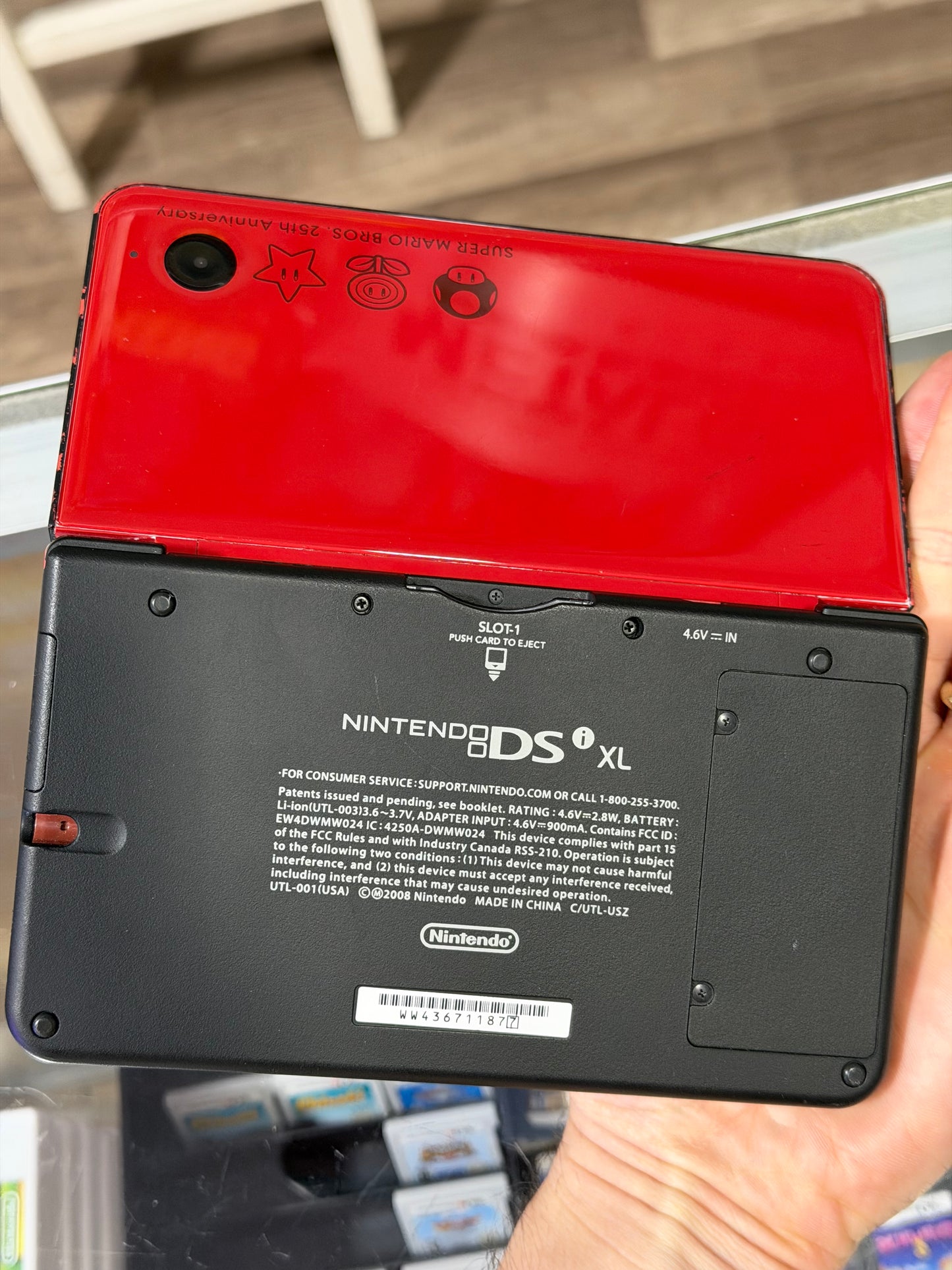 Nintendo DSi XL Red Mario System - With Digital Games