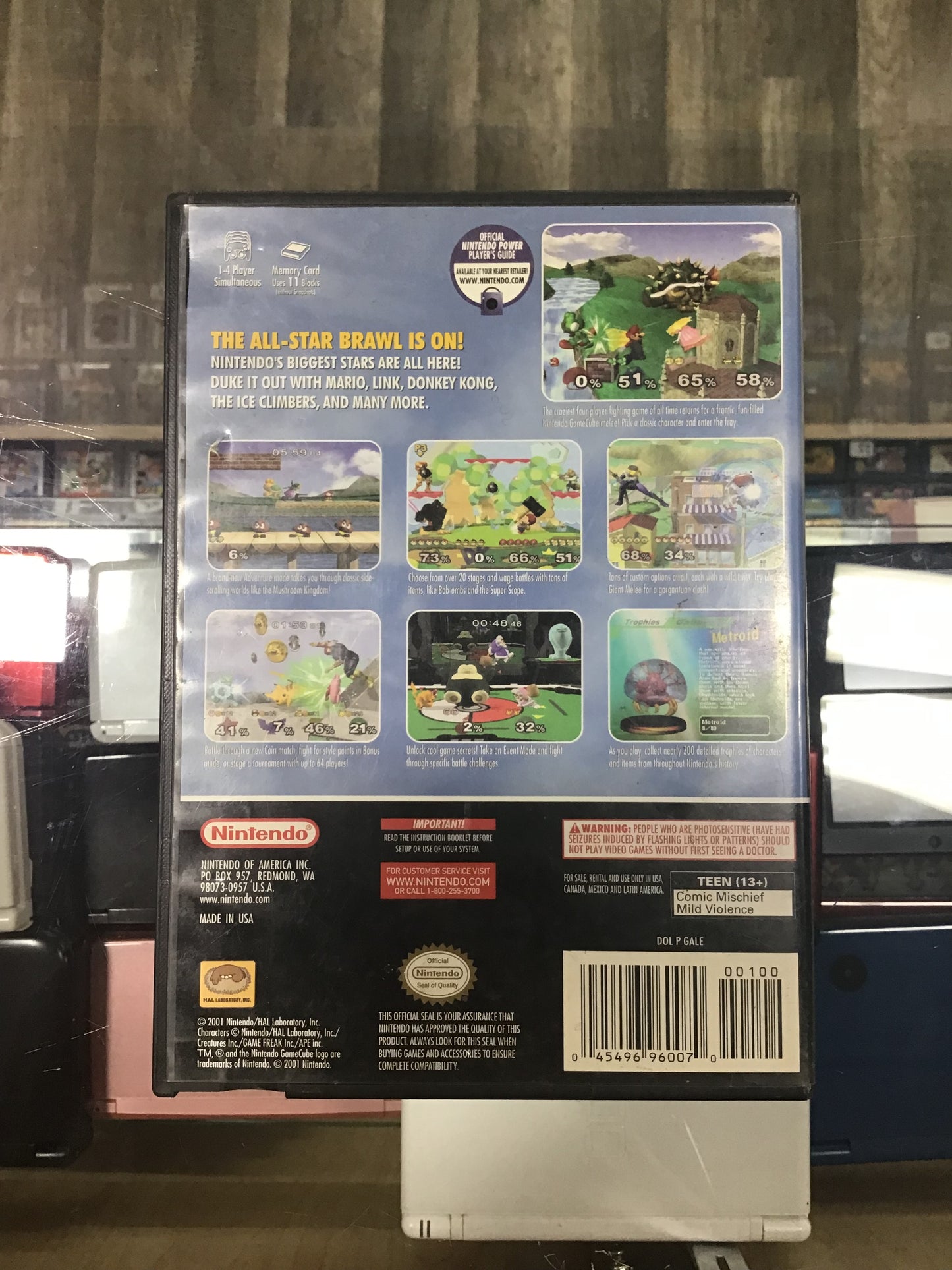 Super Smash Bros Melee Nintendo GameCube Case and Manual ONLY