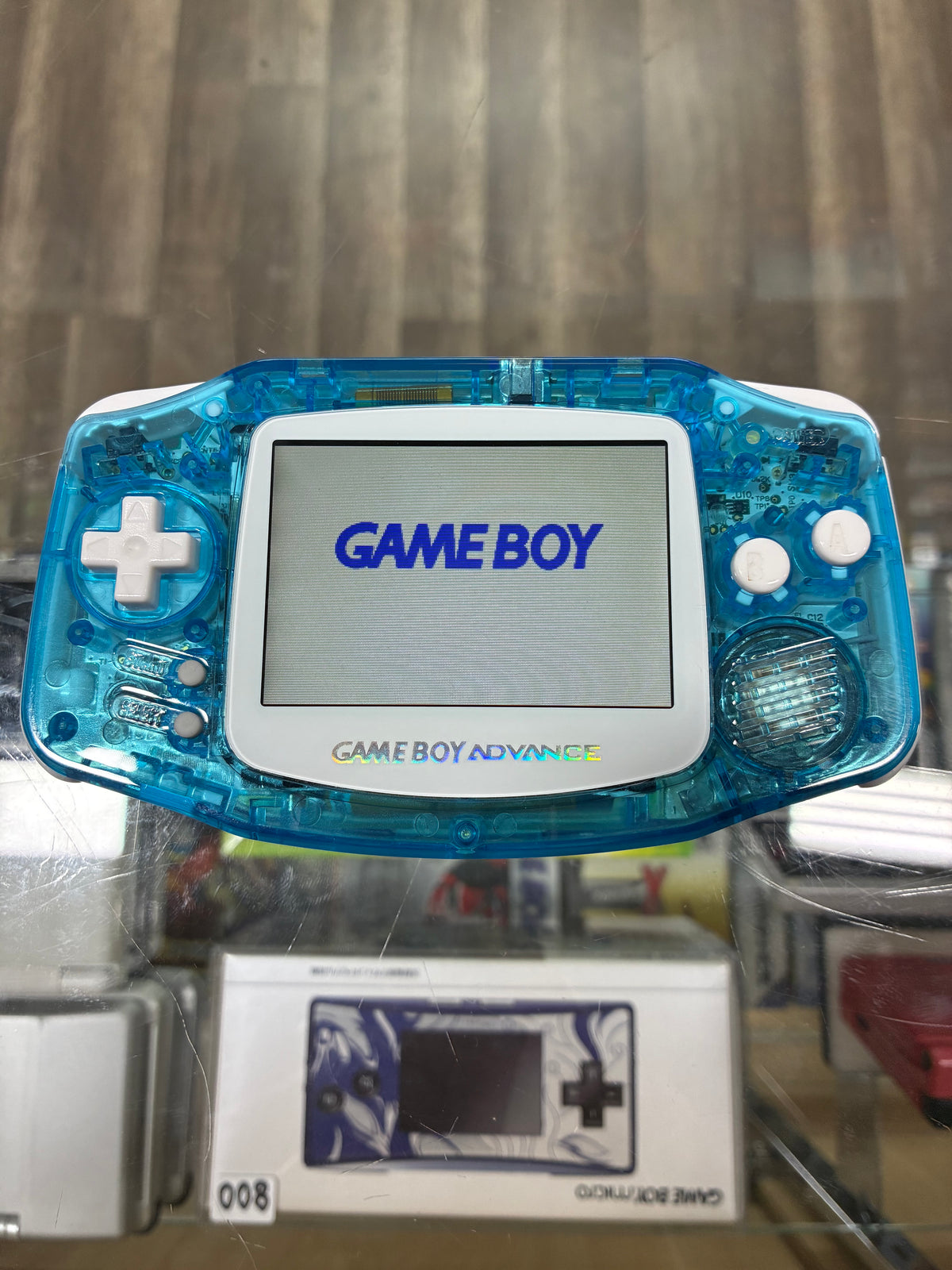 Custom Transparent Blue Shell Nintendo GameBoy Advance Handheld System with Brighter Screen (IPS)
