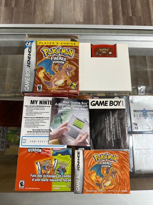 Pokémon FireRed Nintendo Gameboy Advance CIB Plays on DS Variant