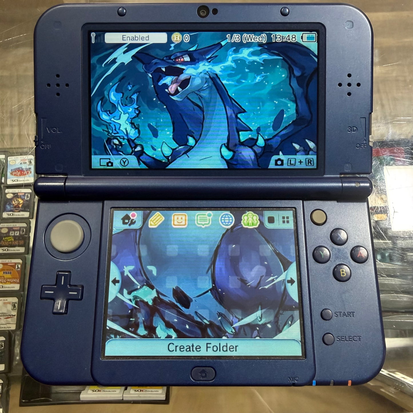 New Nintendo 3DS LL Metallic Blue JP Nintendo 3DS (US Region) (Top IPS)
