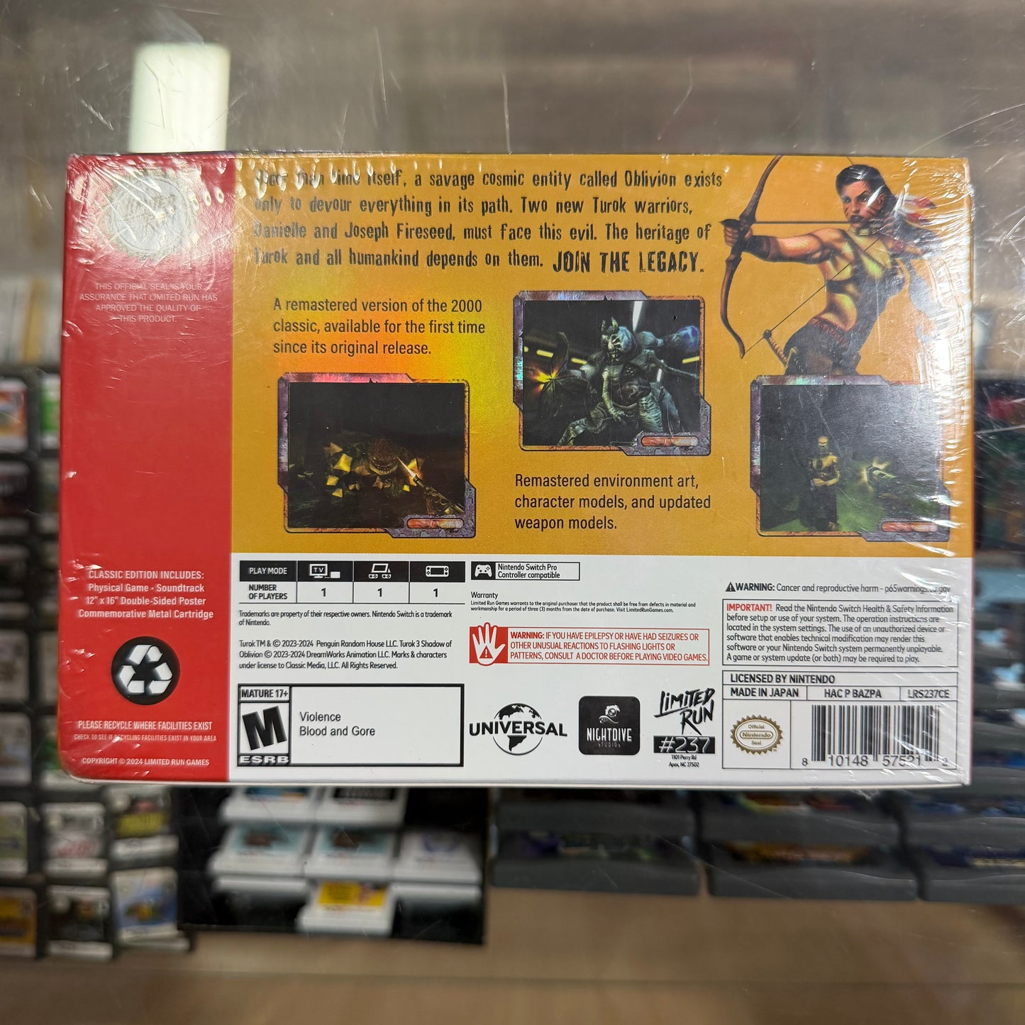 Sealed Turok 3: Shadow Of Oblivion [Classic Edition] Nintendo Switch