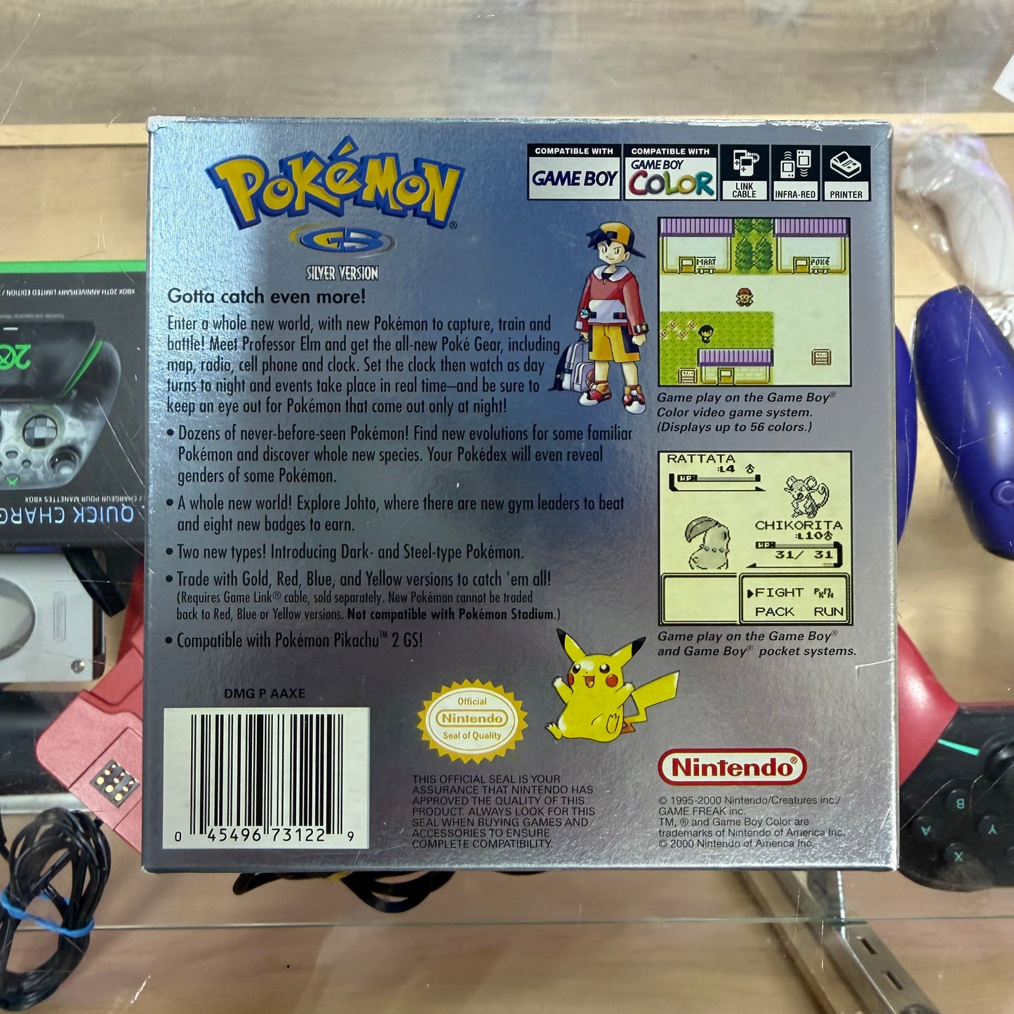 Pokémon Silver (Authentic) Nintendo Gameboy Color with Box Protector