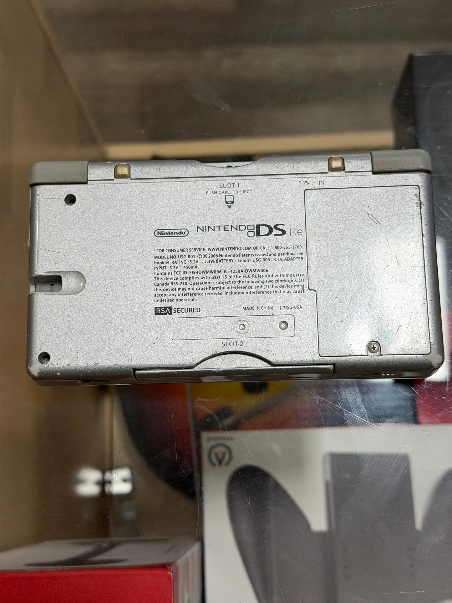 Silver Nintendo DS Lite with Charger