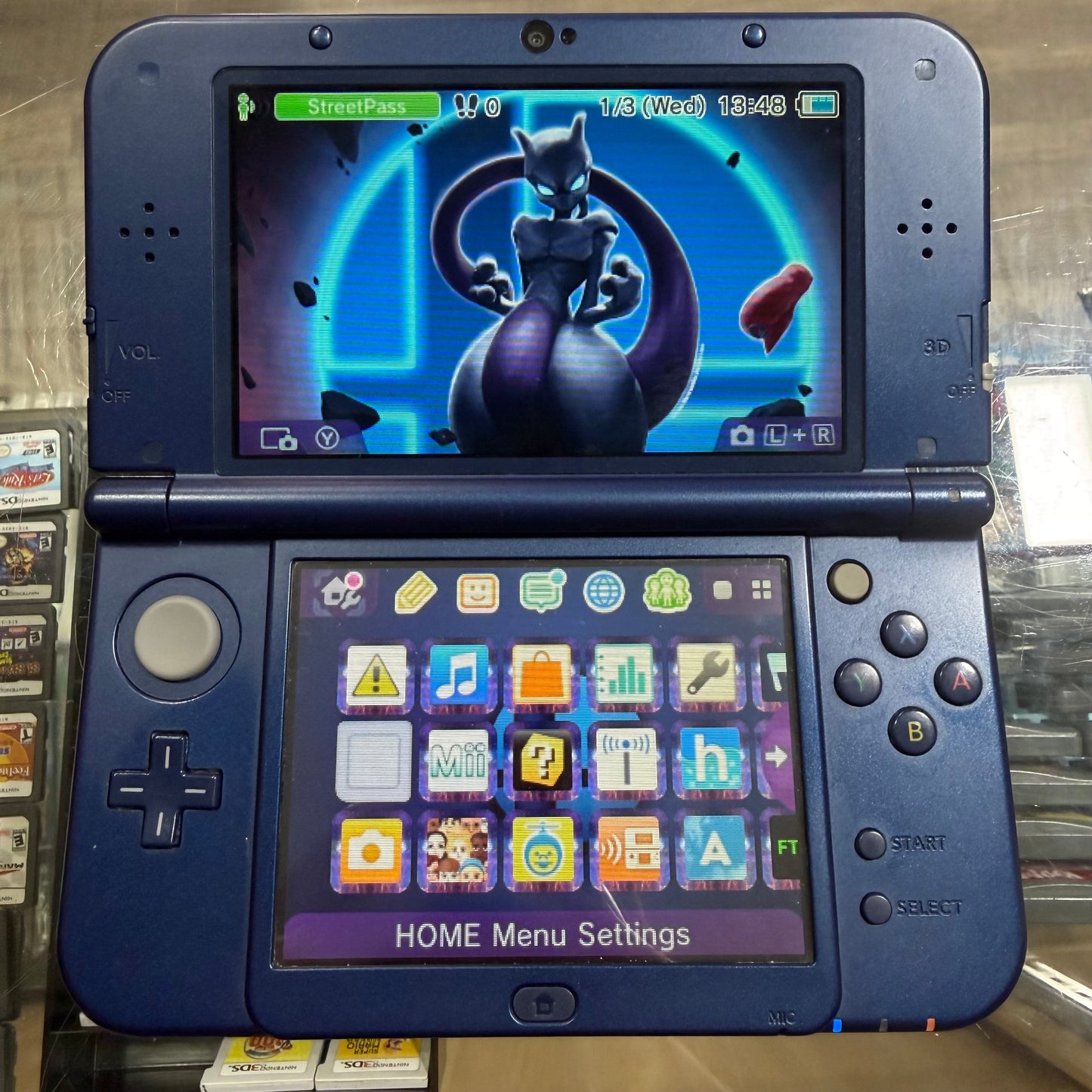New Nintendo 3DS LL Metallic Blue JP Nintendo 3DS (US Region) (Top IPS)