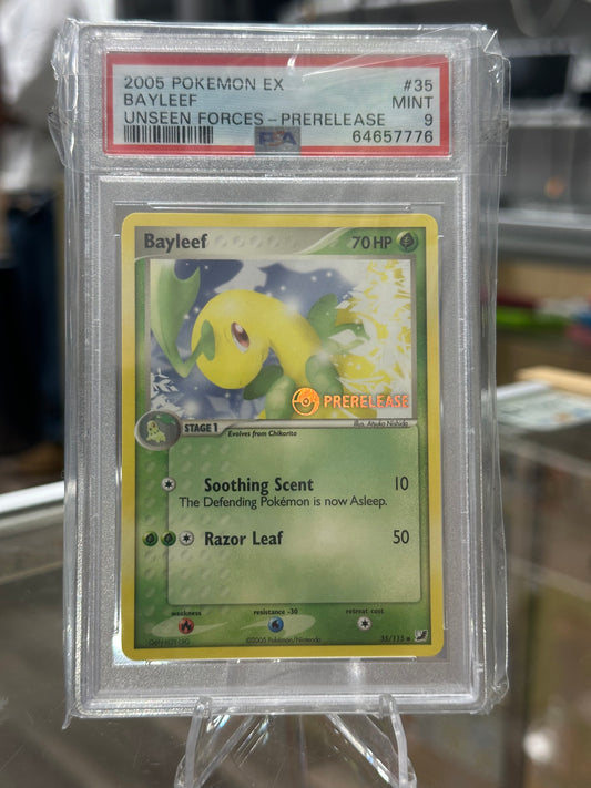Bayleef Unseen Forces Prerelease PSA 9
