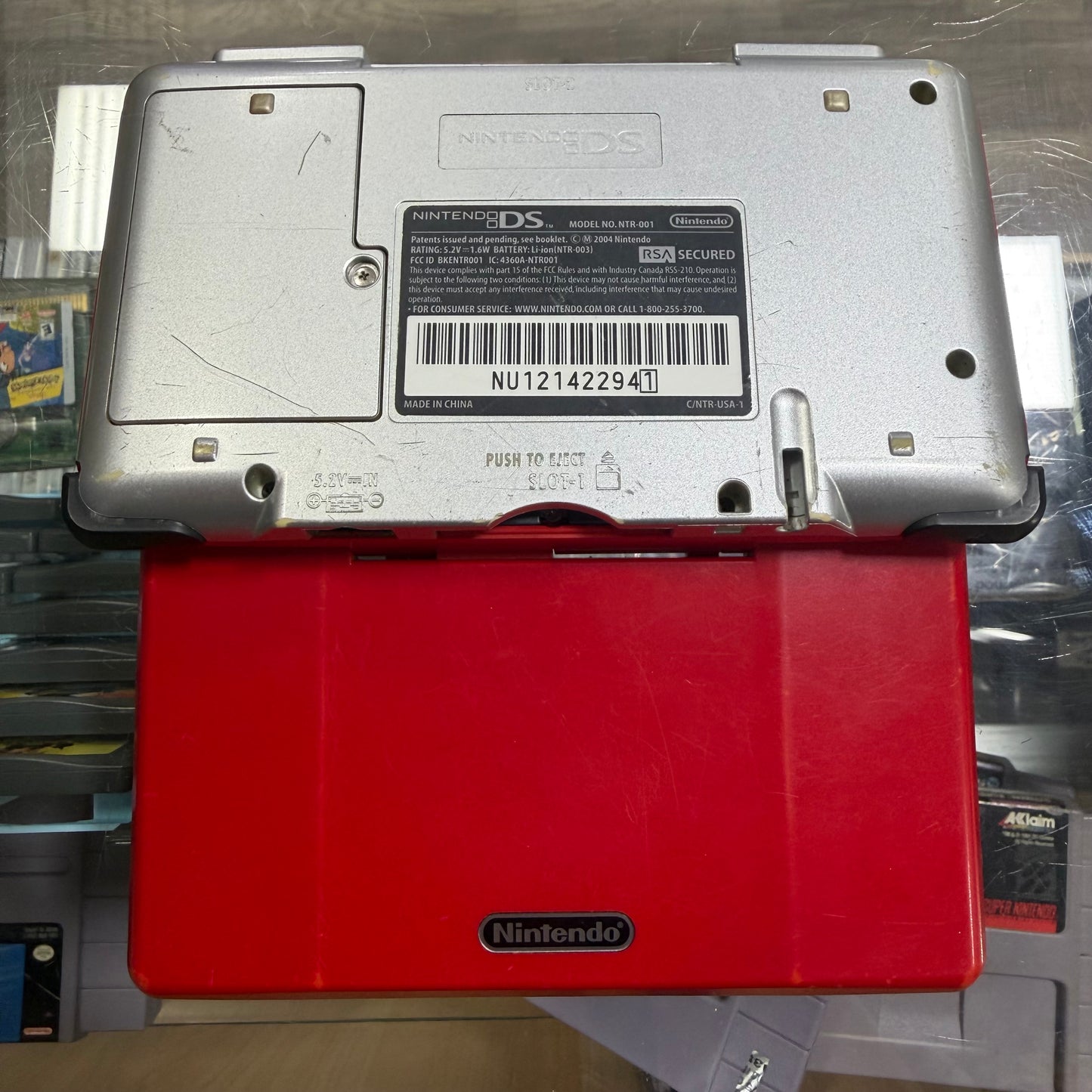 Red DS System Nintendo DS (Charger included no stylus)