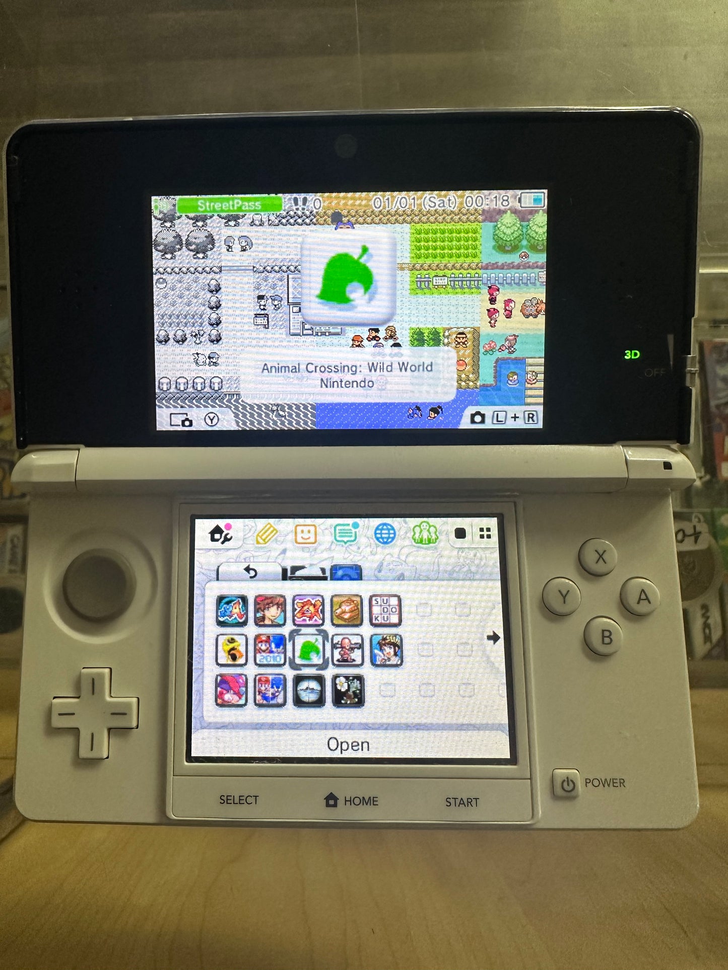 White Nintendo 3DS Handheld System (US Region) with Digital Games