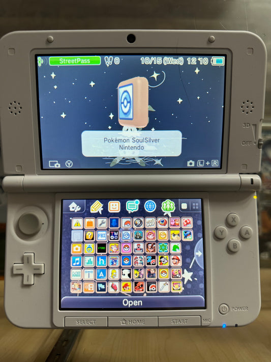 White Nintendo 3DS LL Handheld System (US Region) with Digital Gamesh