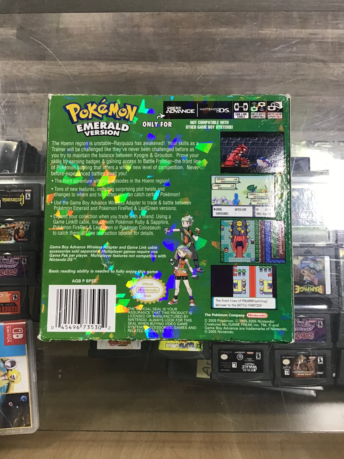 Pokémon Emerald Nintendo Game Boy Advance CIB (Dry Battery)