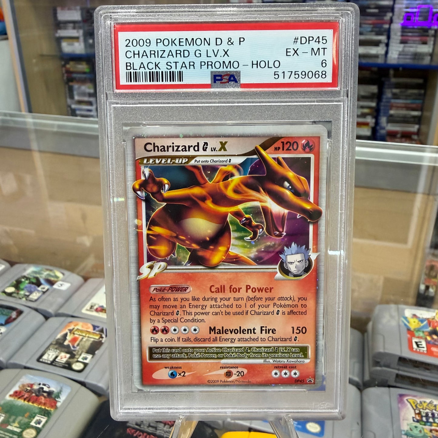 2009 POKÉMON D & P CHARIZARD G LV.X BLACK STAR PROMO HOLO (PSA 6)