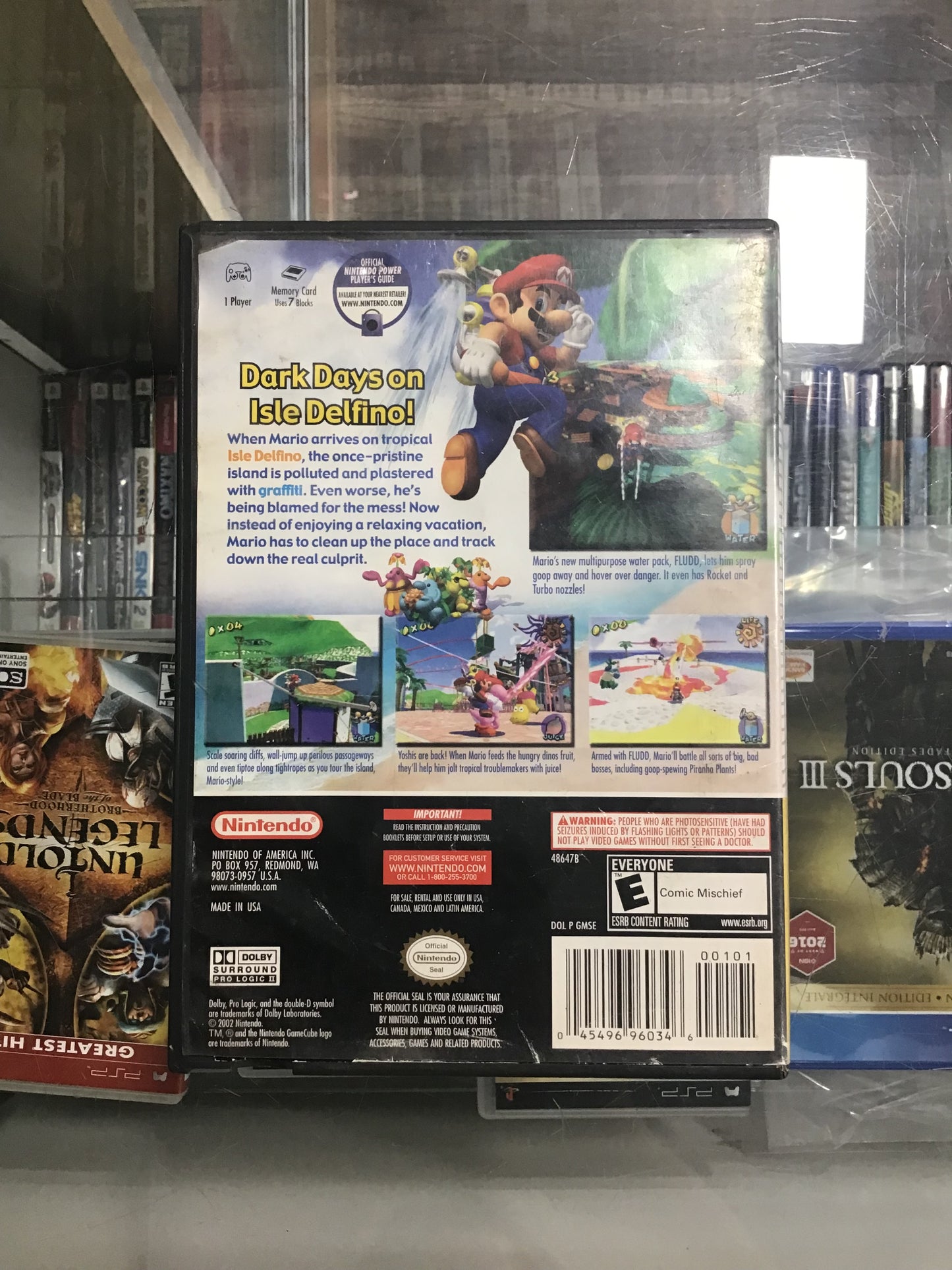 Super Mario Sunshine Player’s Choice Nintendo GameCube Case and Manual ONLY