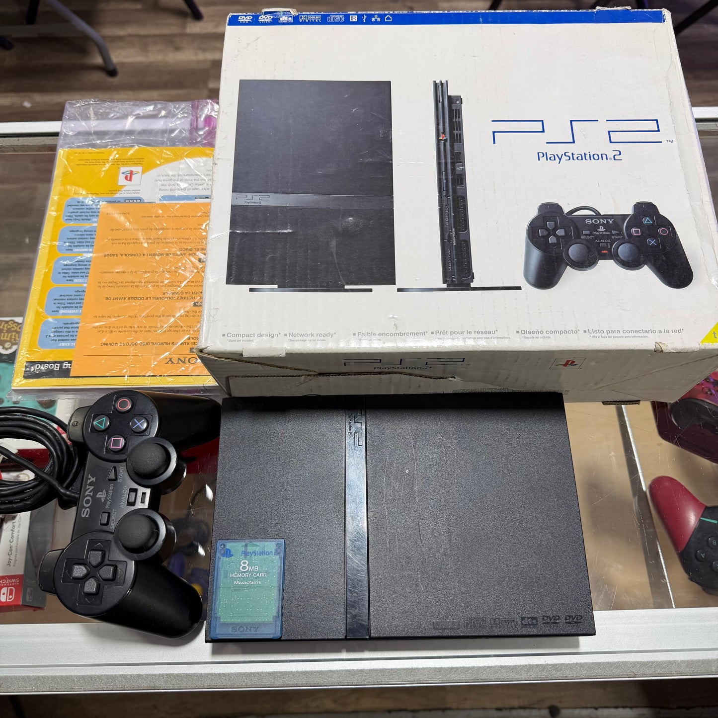 Slim Playstation 2 System Playstation 2 (cables controller memory card included)