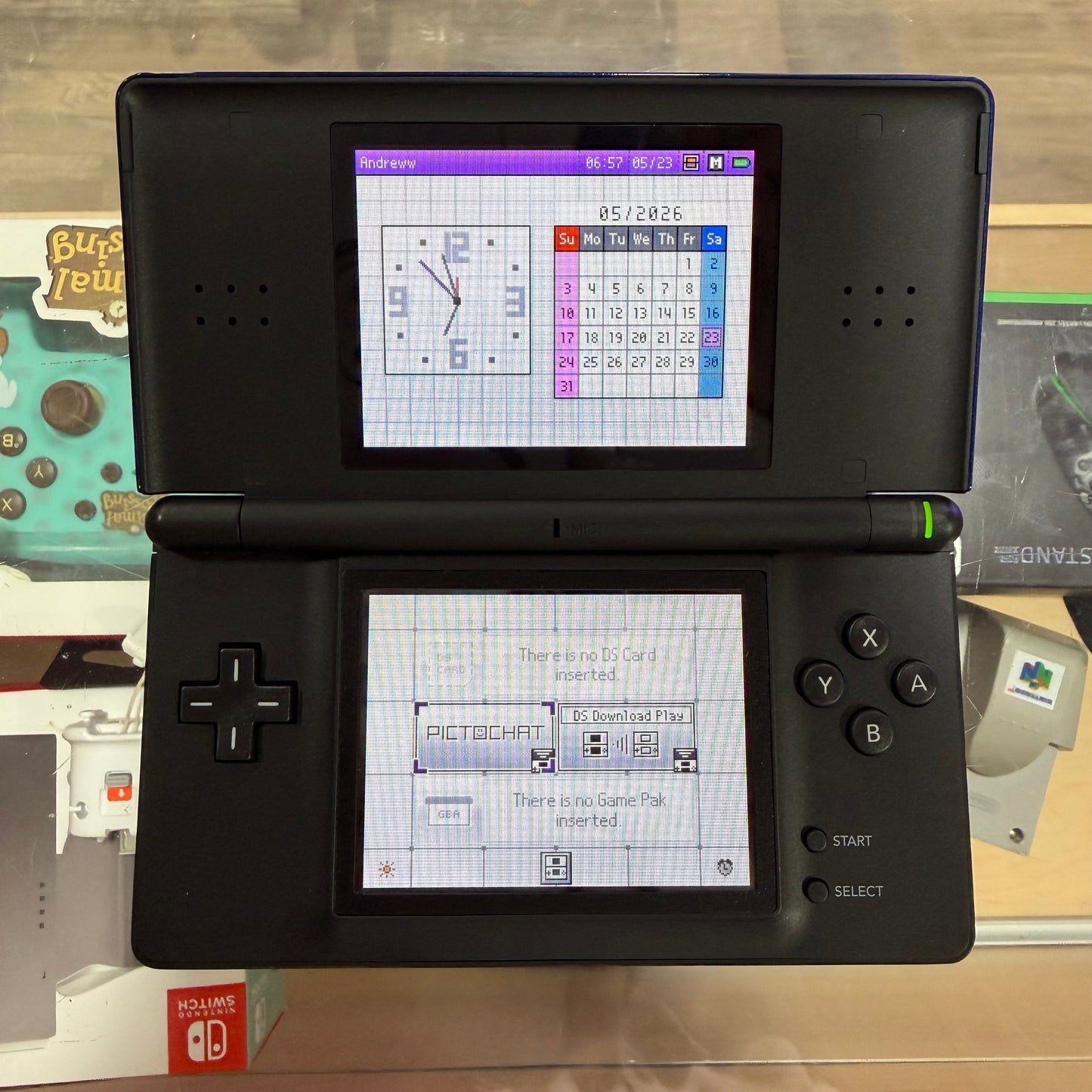Cobalt & Black Nintendo DS Lite Handheld System with Charger in Box (Matching Serial Number)