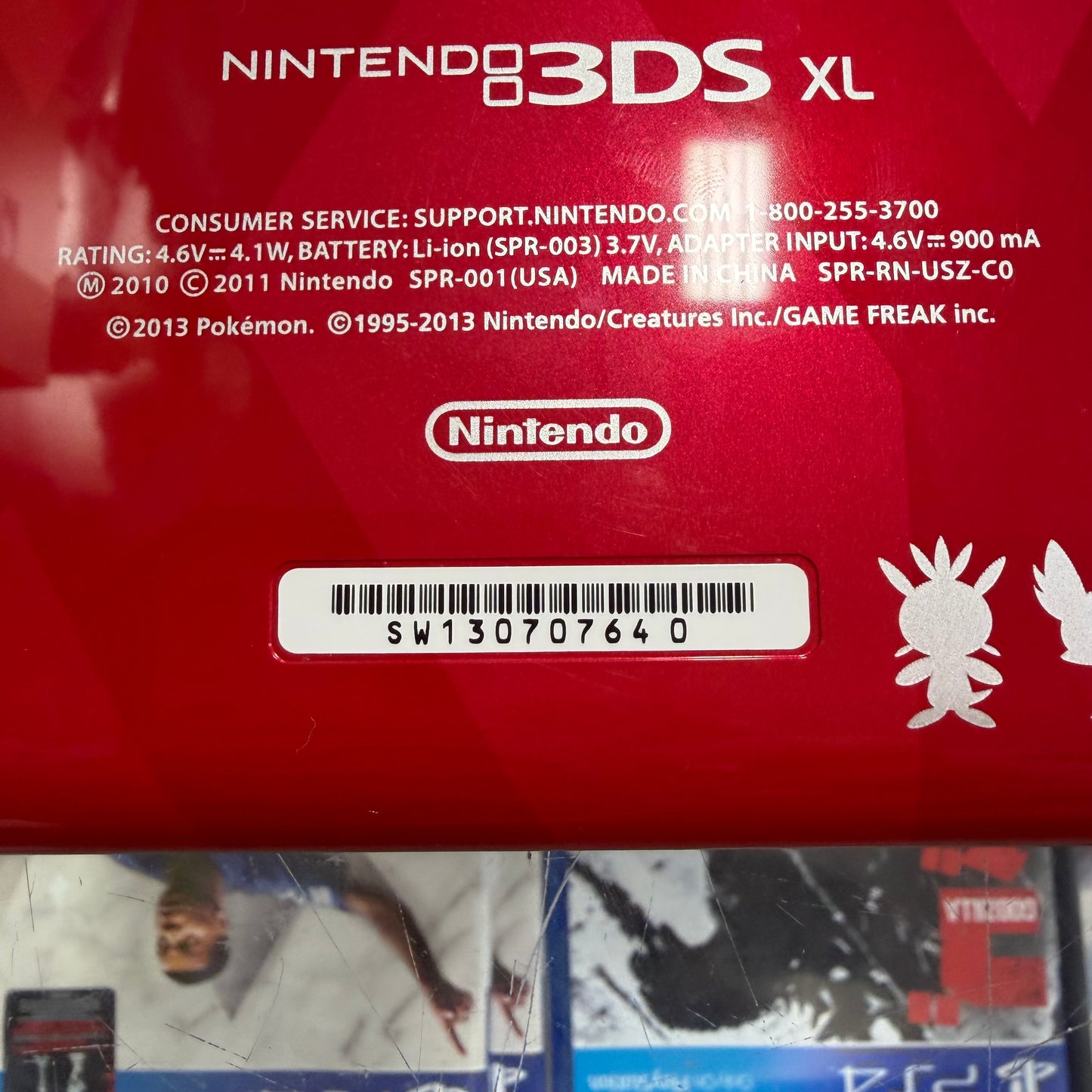 Nintendo 3DS XL Pokemon Xerneas + Yveltal Red Edition Handheld System with Charger (CLEAN)