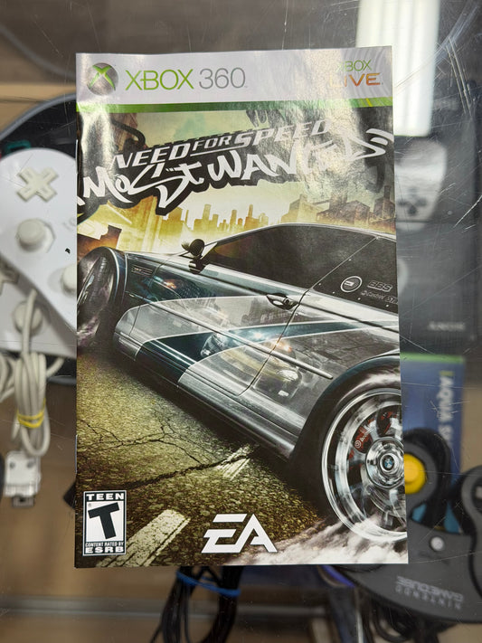 Need for Speed Most Wanted Xbox 360 Manual Only