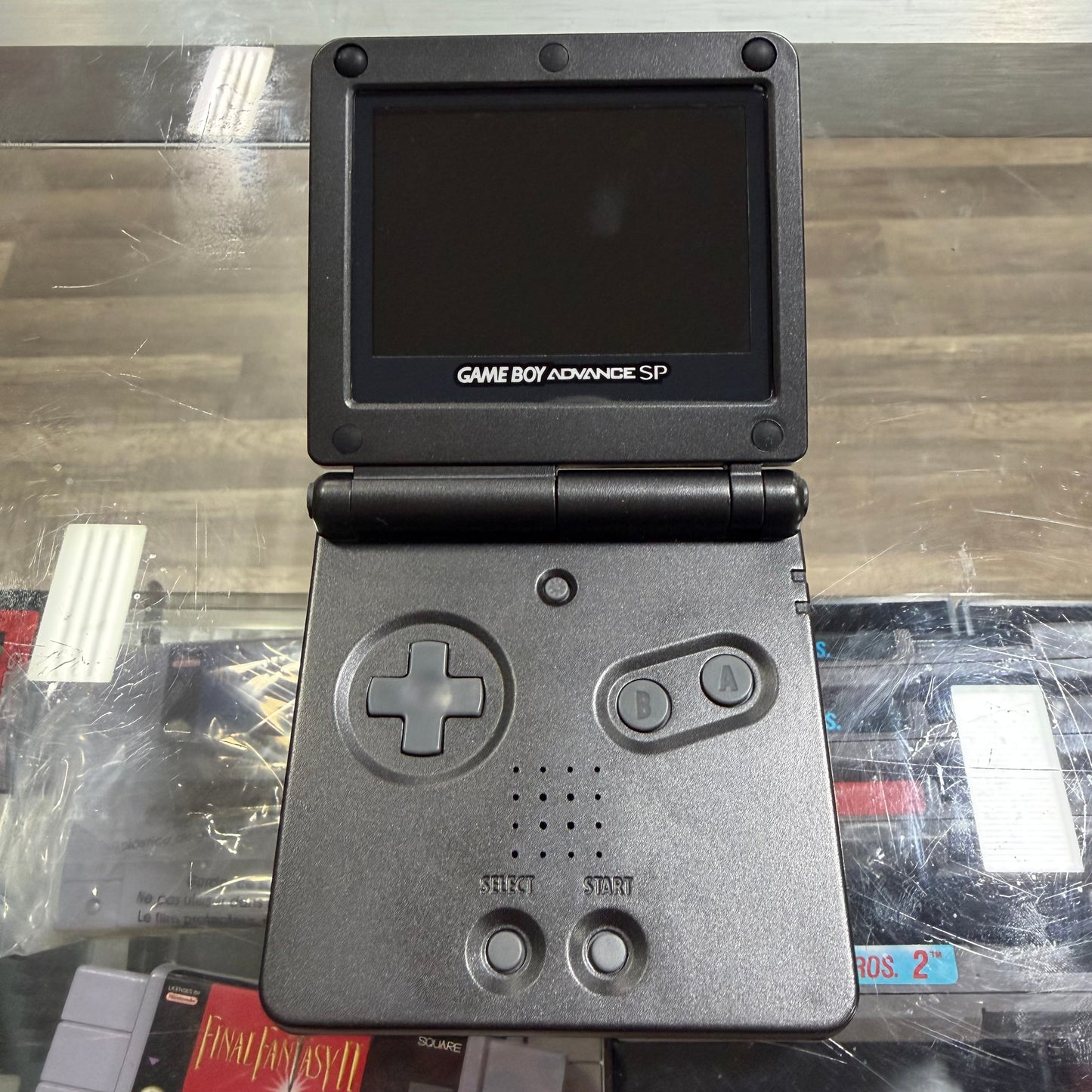 Black Gameboy Advance SP System (IPS Screen) (shell swapped)