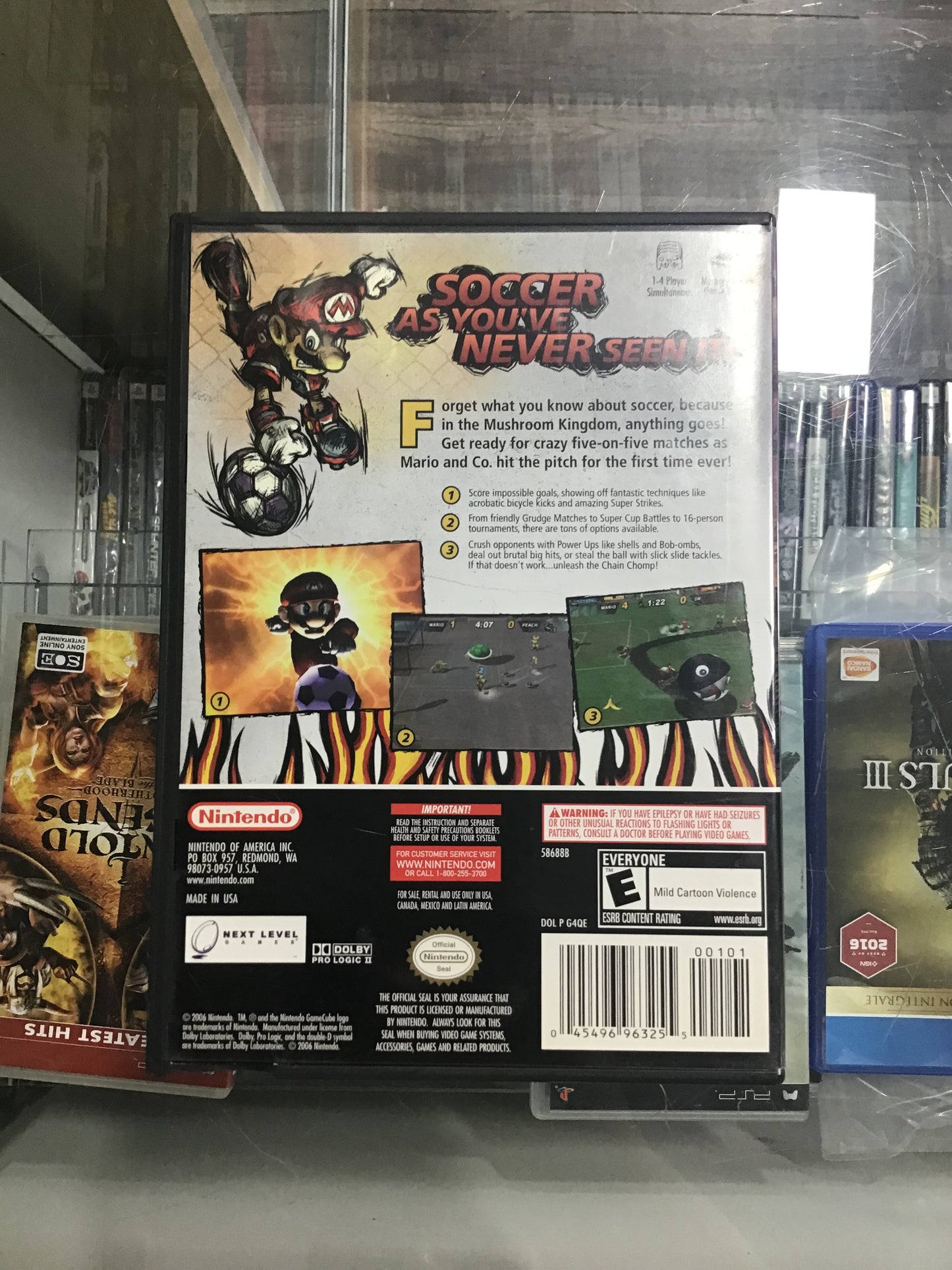 Super Mario Strikers Nintendo GameCube Case and Manual ONLY