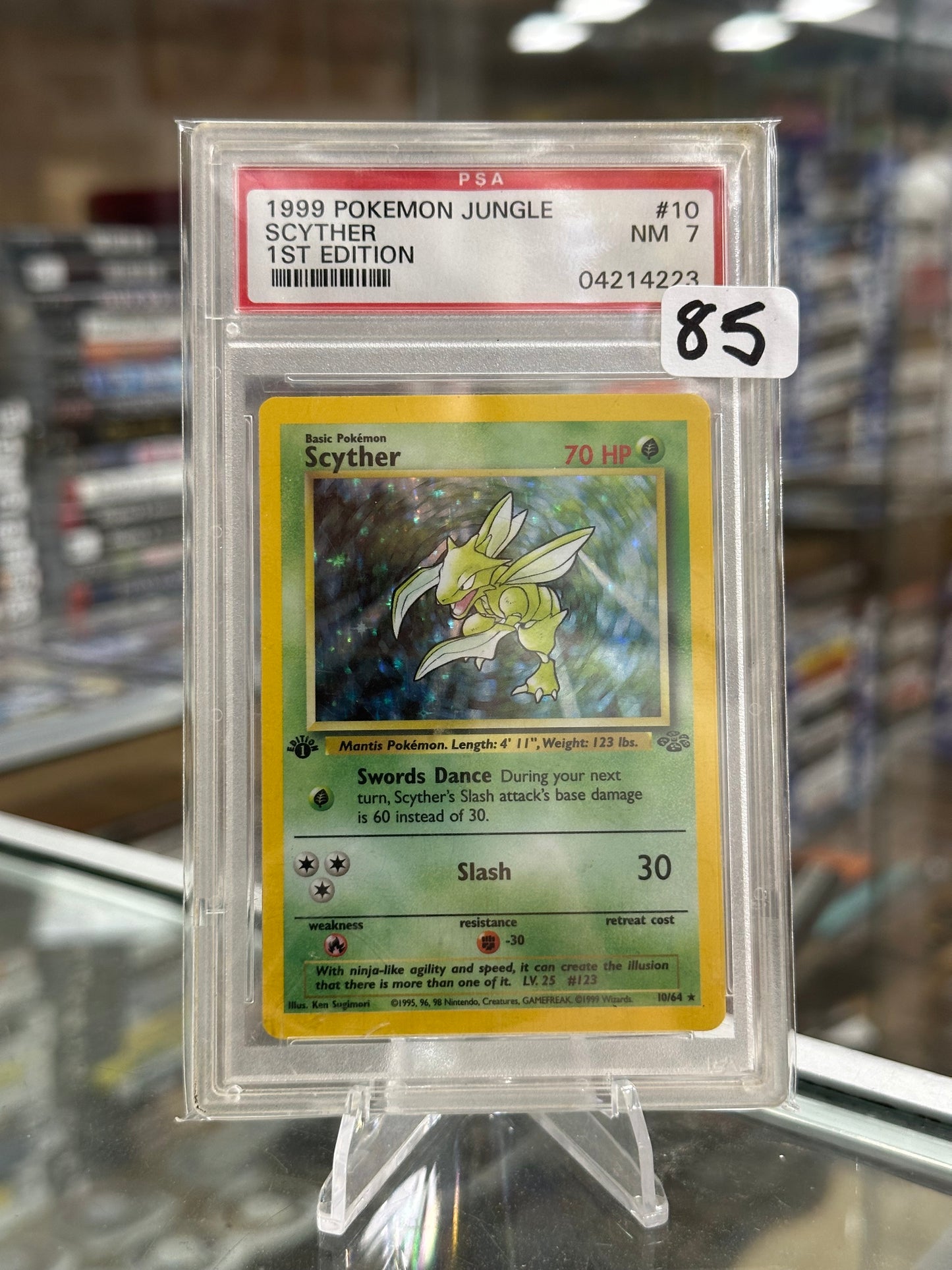 Scyther - 10/64 Jungle 1st Edition Holo PSA 7 Pokemon Card