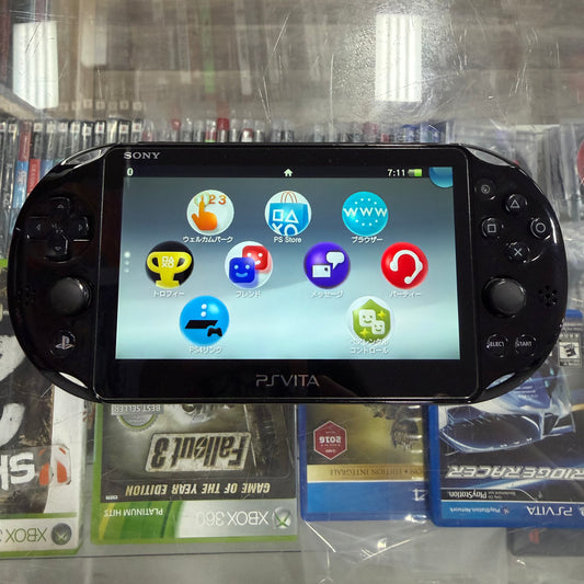 Black Playstation Vita 2000 Handheld System with Charger (JP) (Region Free)