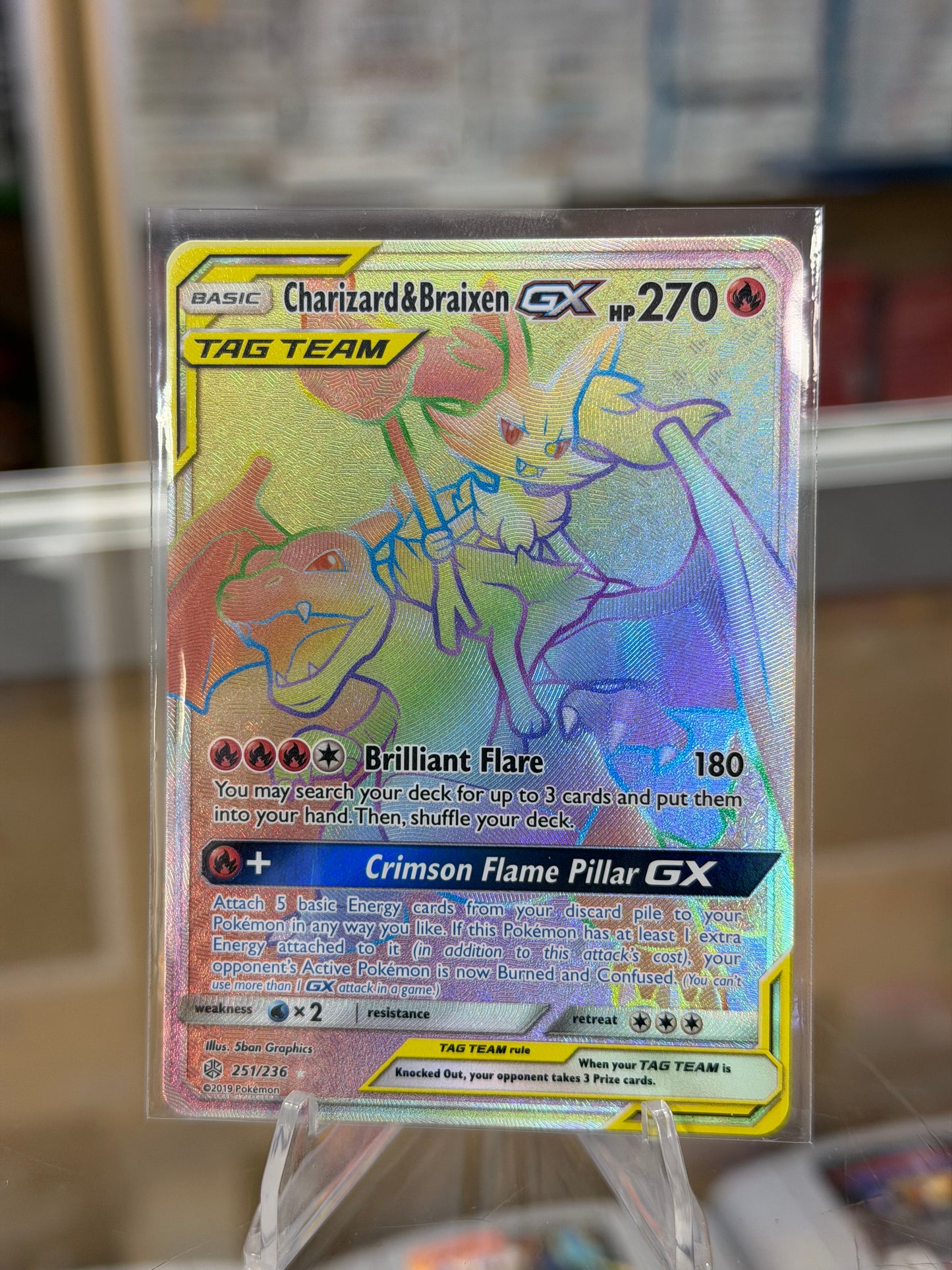 Charizard & Braixen GX (Secret) - SM - Cosmic Eclipse (NM)