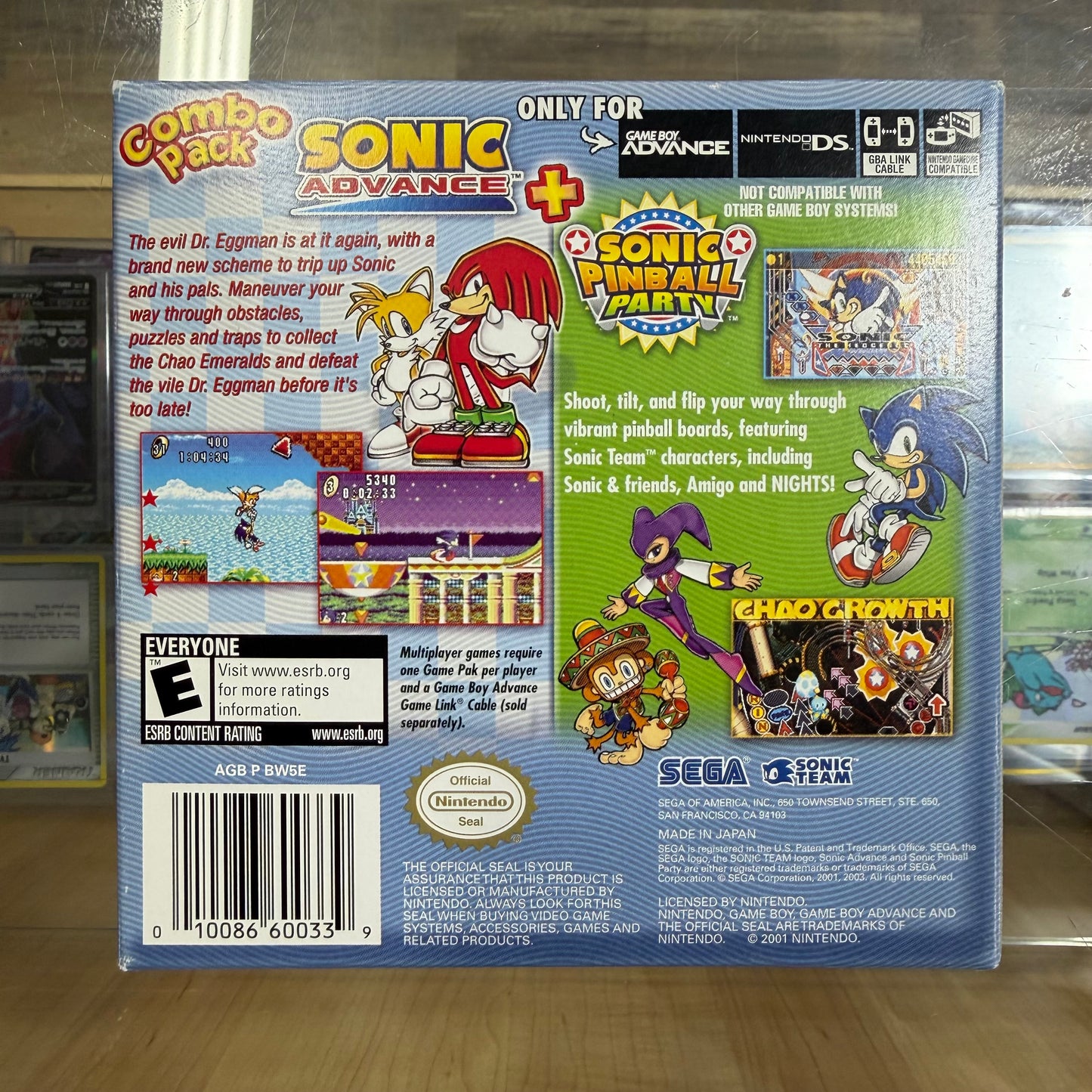 Sonic Advance & Sonic Pinball Party GameBoy Advance CIB