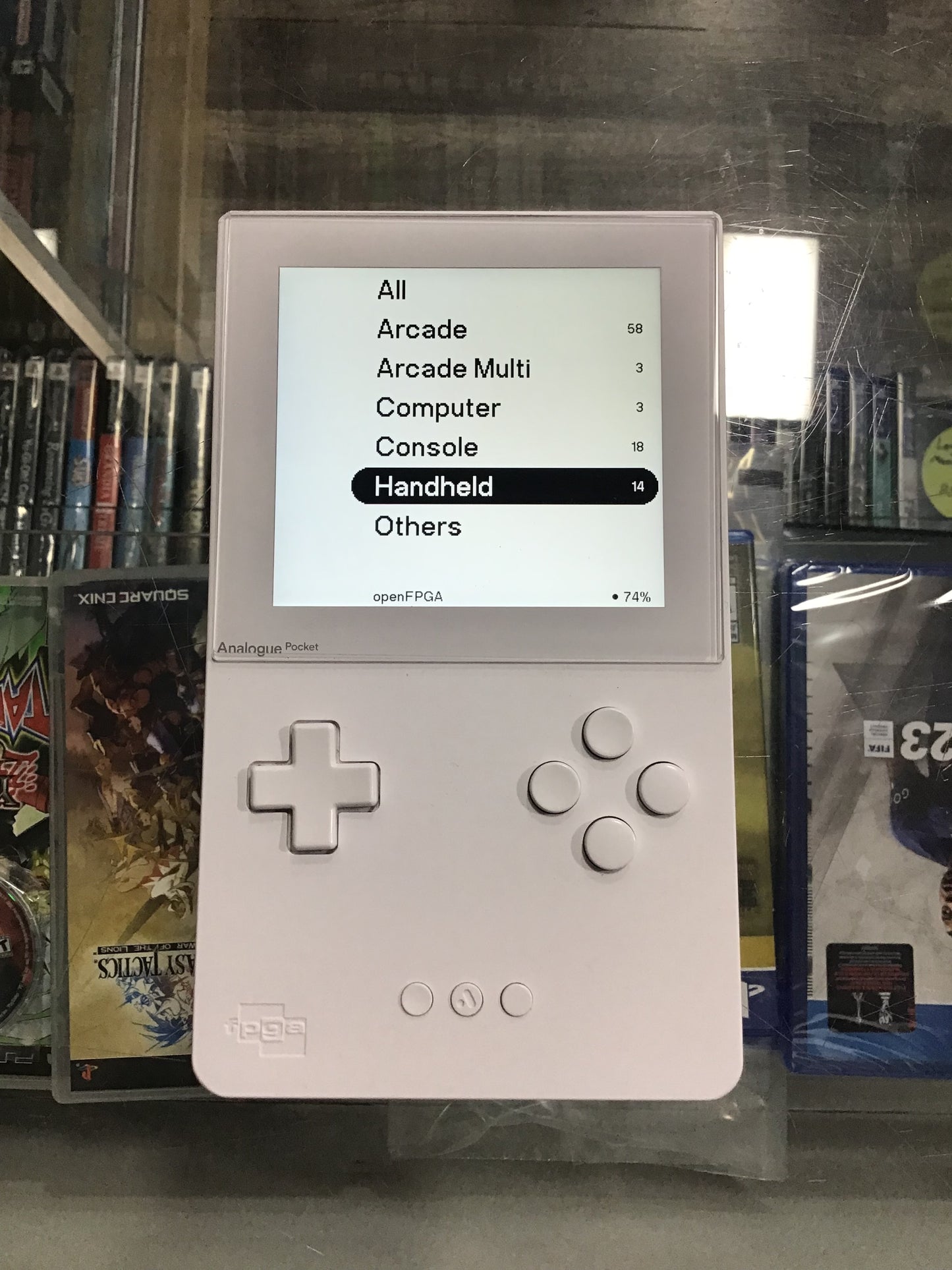White Analog Pocket Handheld System w/ Digital Games & 128GB SD Card