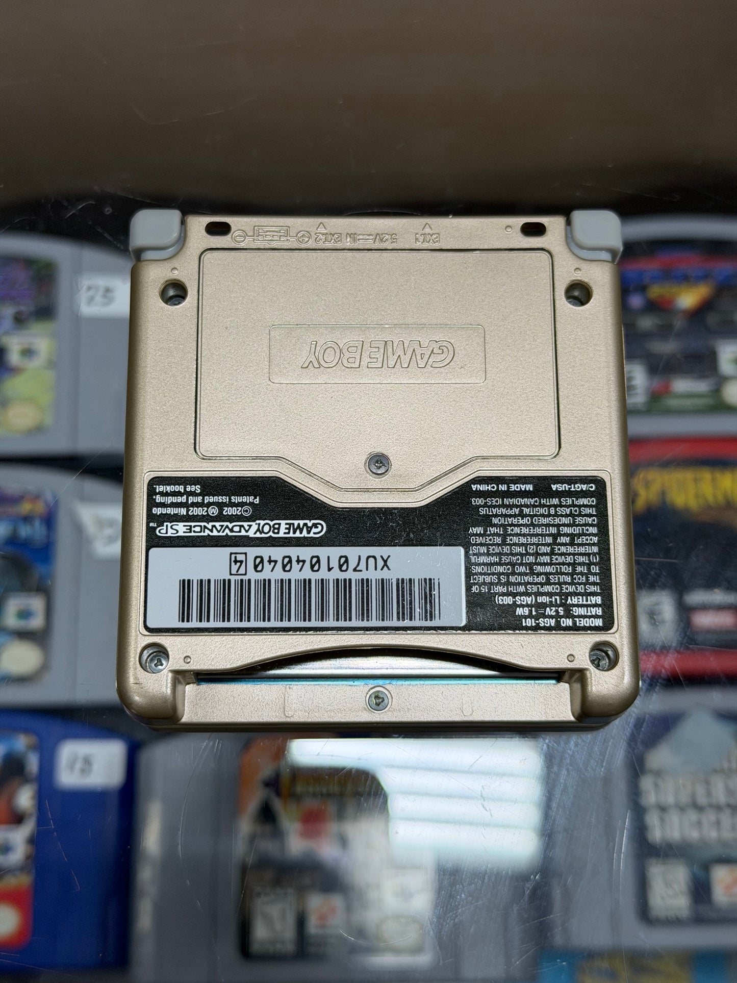 Gold Reshell Gameboy Advance SP 101 Model with Charger