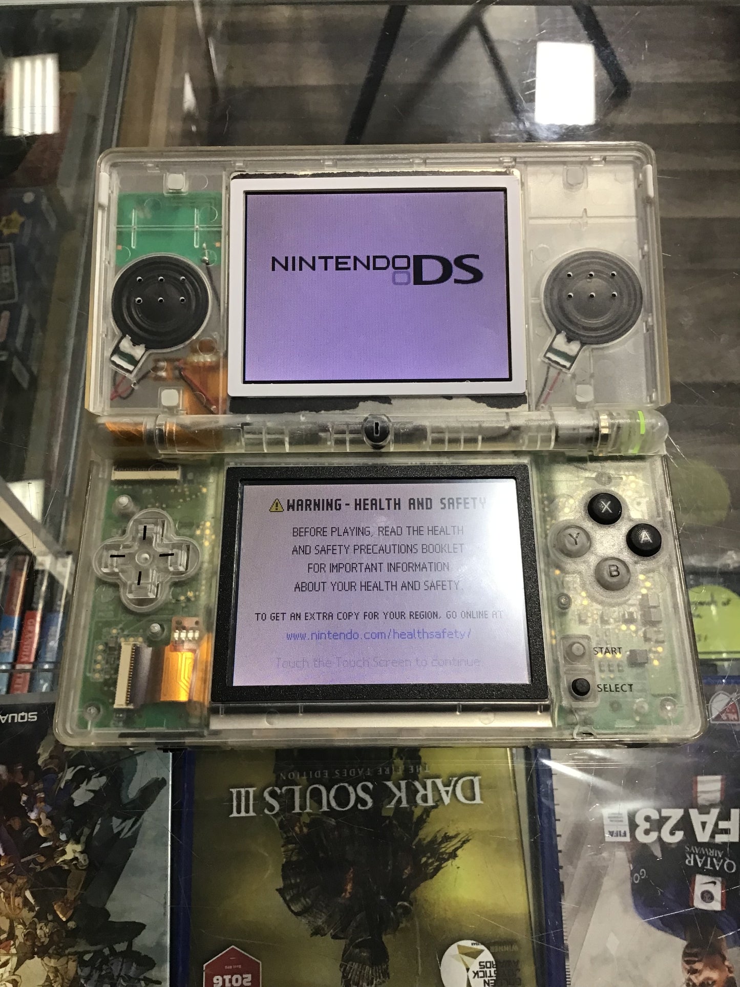 Custom Transparent Nintendo DS Lite Handheld System w/ Charger