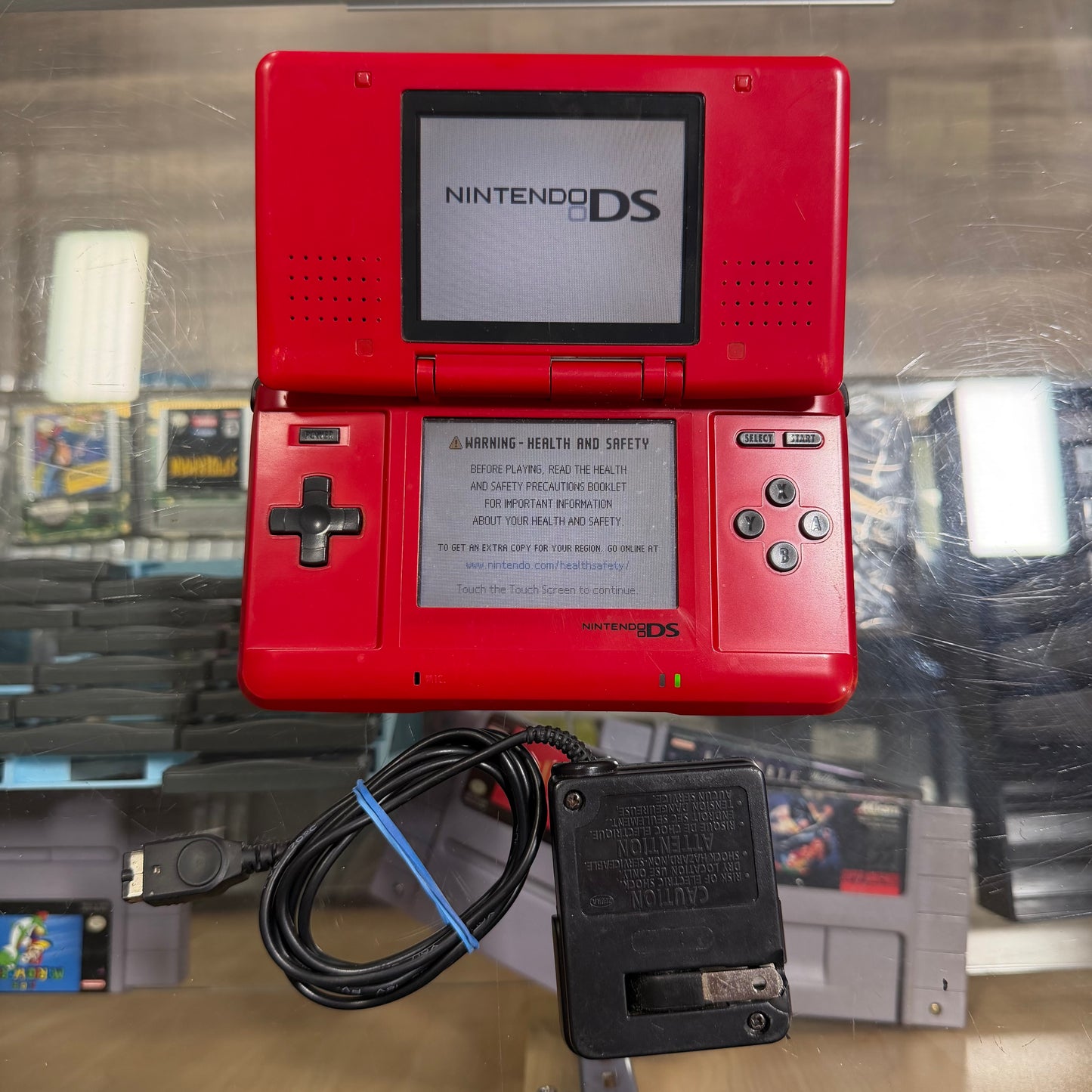 Red DS System Nintendo DS (Charger included no stylus)