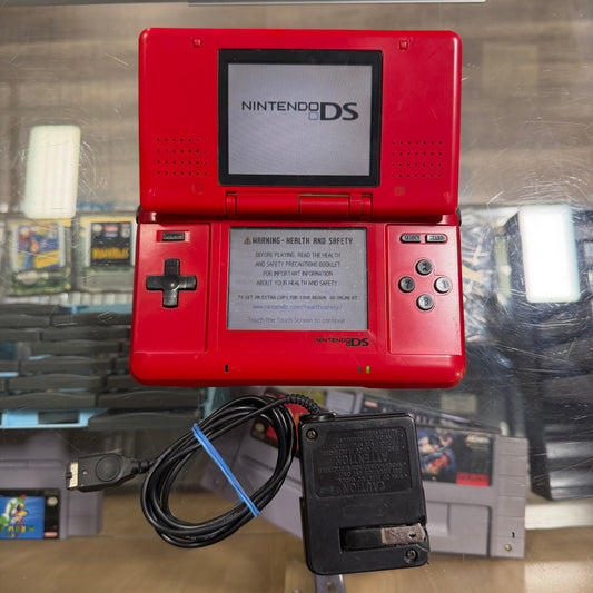 Red DS System Nintendo DS (Charger included no stylus)