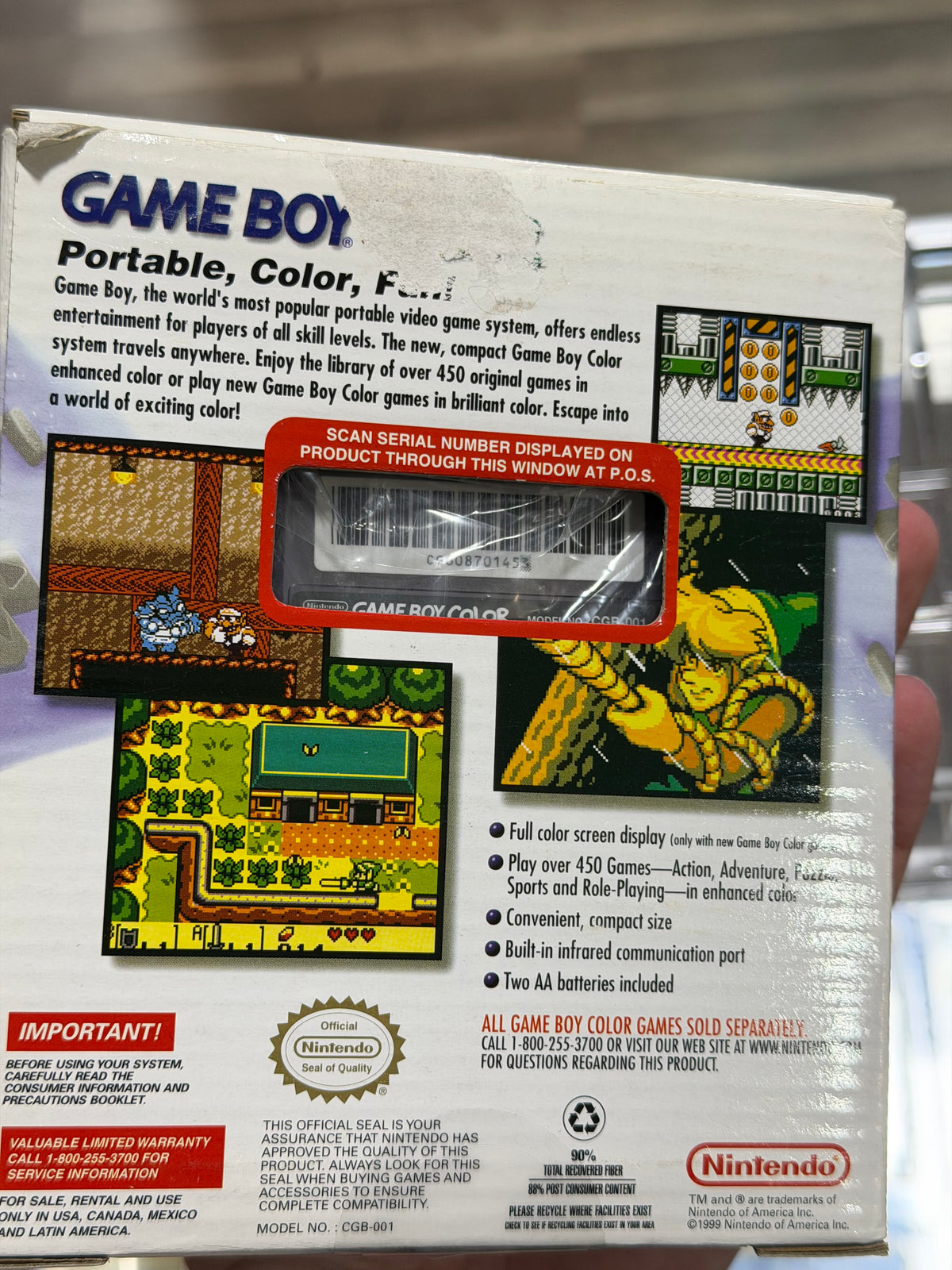 Game Boy Color Atomic Purple CIB Excellent Conditiom