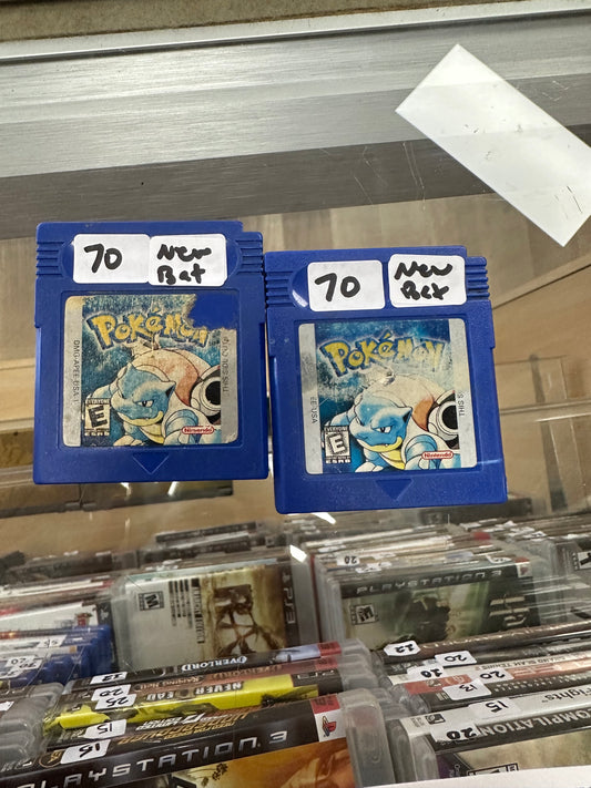 Pokémon Blue Nintendo Gameboy New Battery Work Label