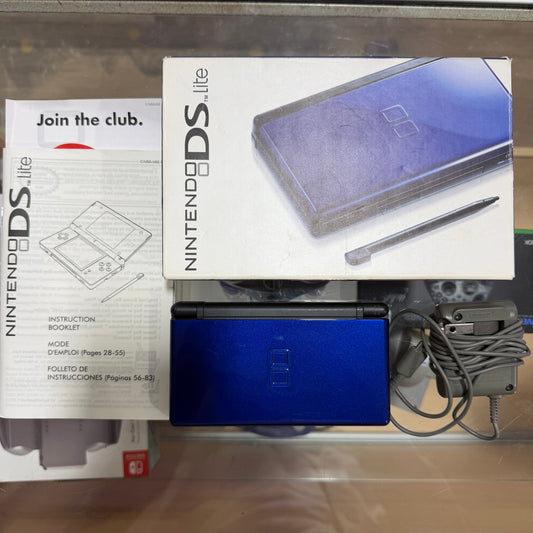 Cobalt & Black Nintendo DS Lite Handheld System with Charger in Box (Matching Serial Number)
