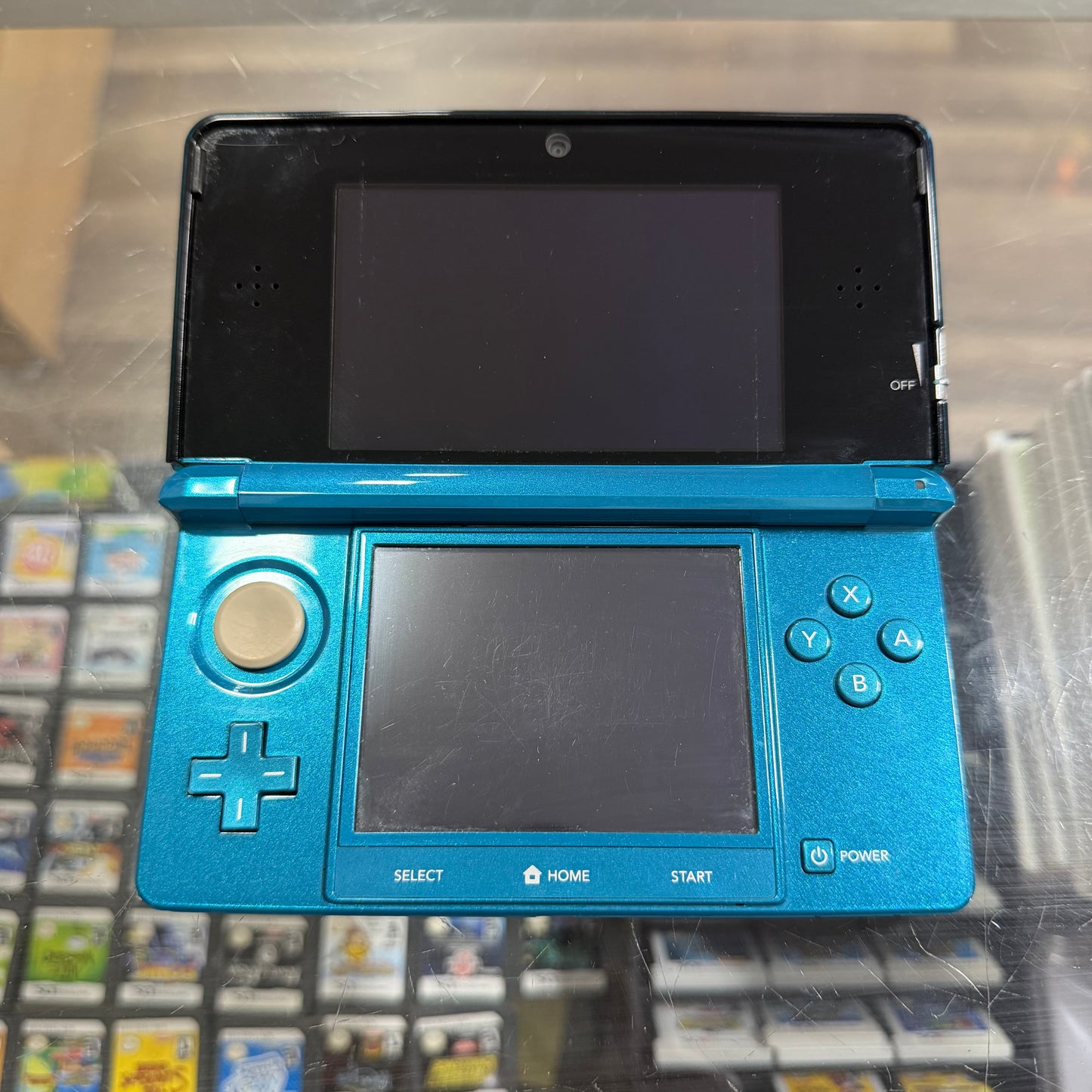 Aqua Blue Nintendo 3DS Handheld System With Charger (Region Free) (JAPANESE TO US)