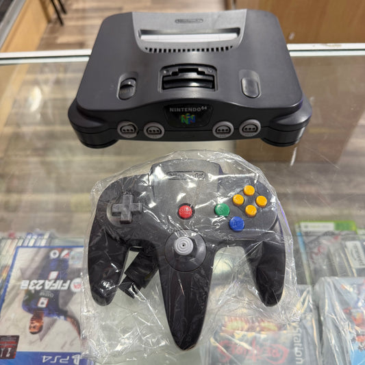 Nintendo 64 System with Wires and One Controller