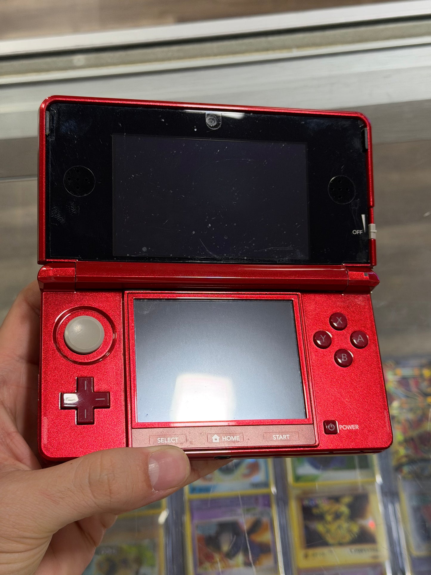 (996) Red Nintendo 3DS Handheld System With Charger (Region Free)(JAPANESE TO US)